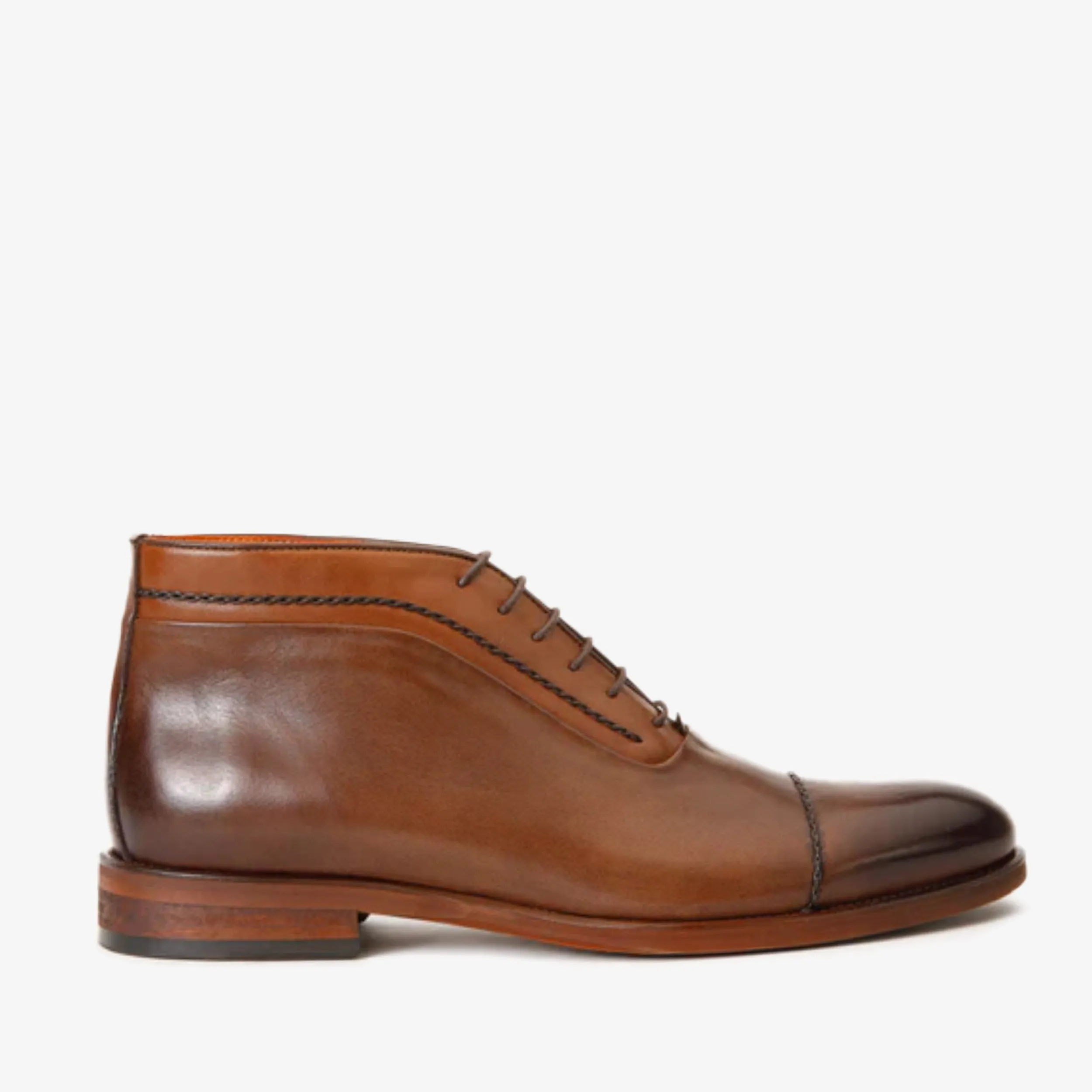 The Rome Tan Leather Oxford Cap-Toe Men Boot Fast Go