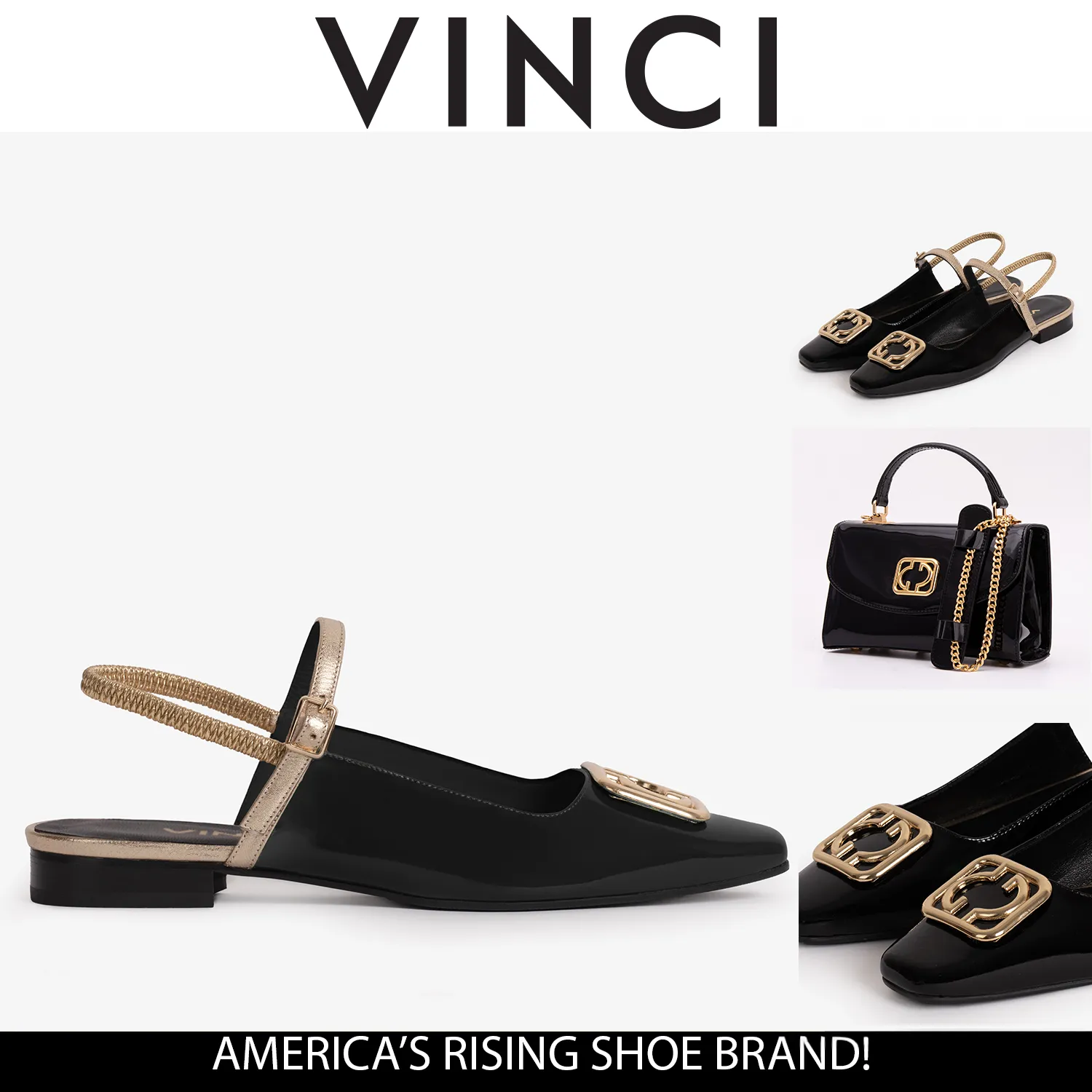 The Rosalinda Black Leather Women Flat Slingback Shoe Day To Night