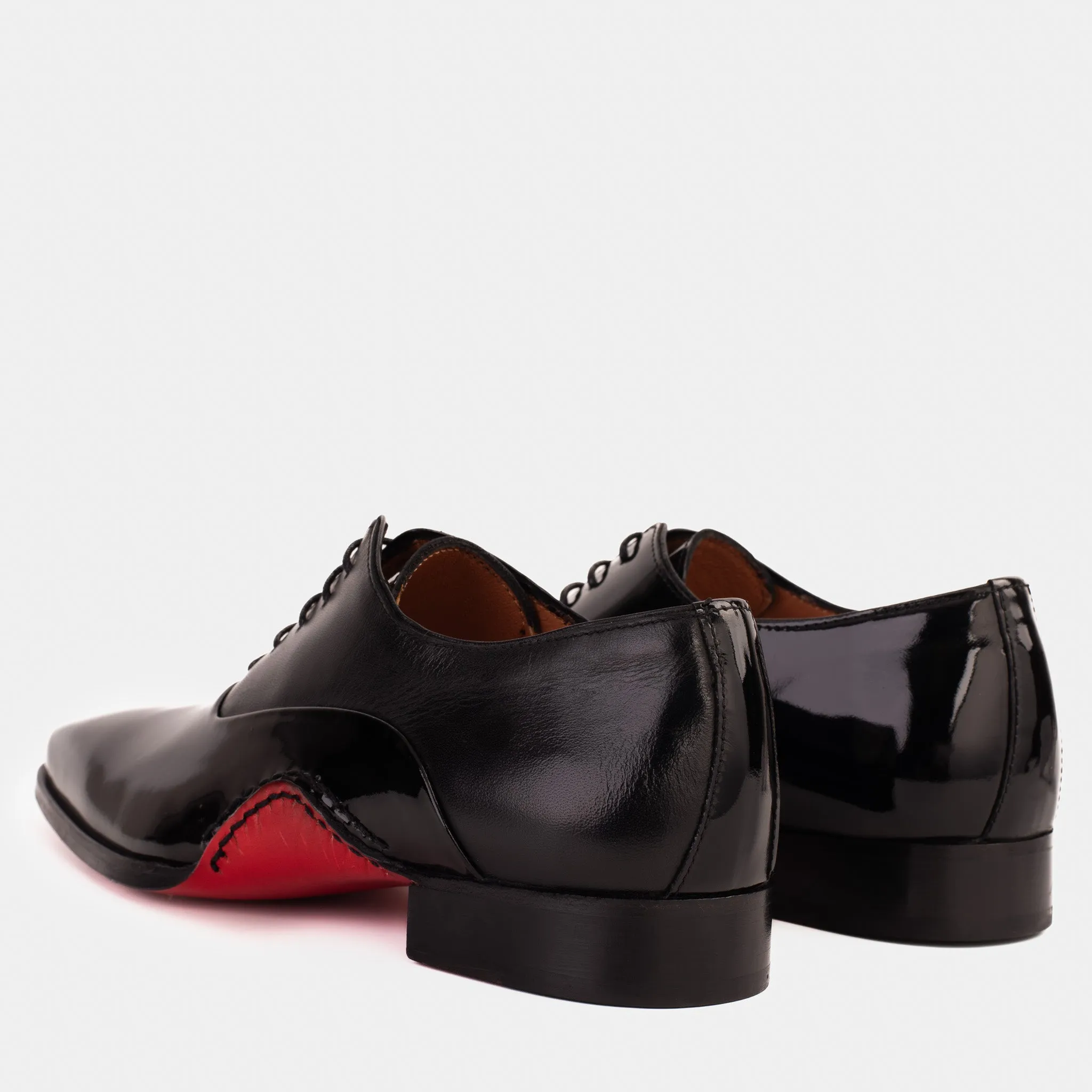 The Royal Hand Craft Black Patent Leather Plain Toe Oxford Men Shoe Omni-Terrain