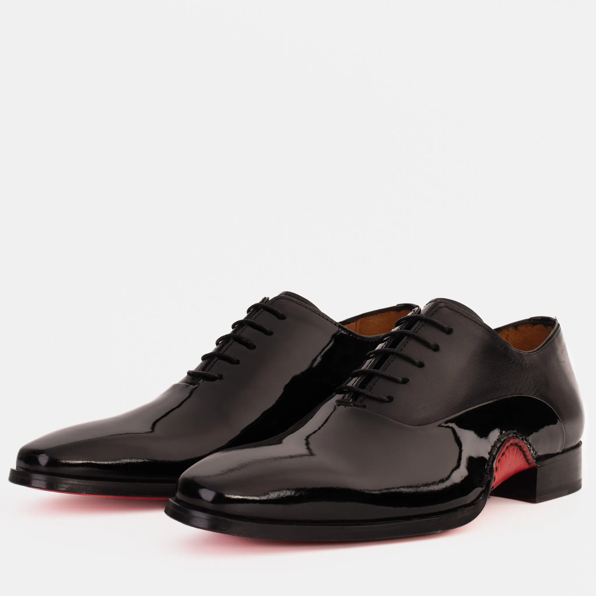 The Royal Hand Craft Black Patent Leather Plain Toe Oxford Men Shoe Omni-Terrain