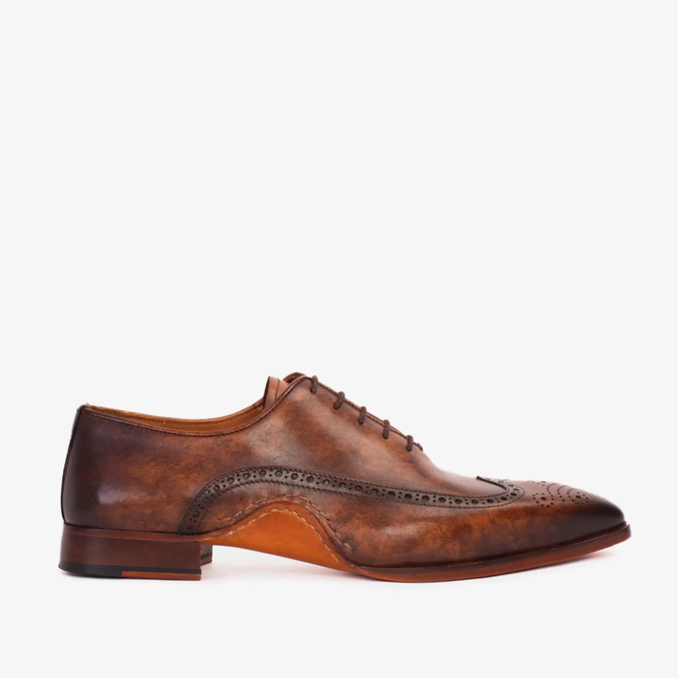 Power Grip Star Walk The Royal Hand Craft Brown Wingtip Oxford Men Shoe