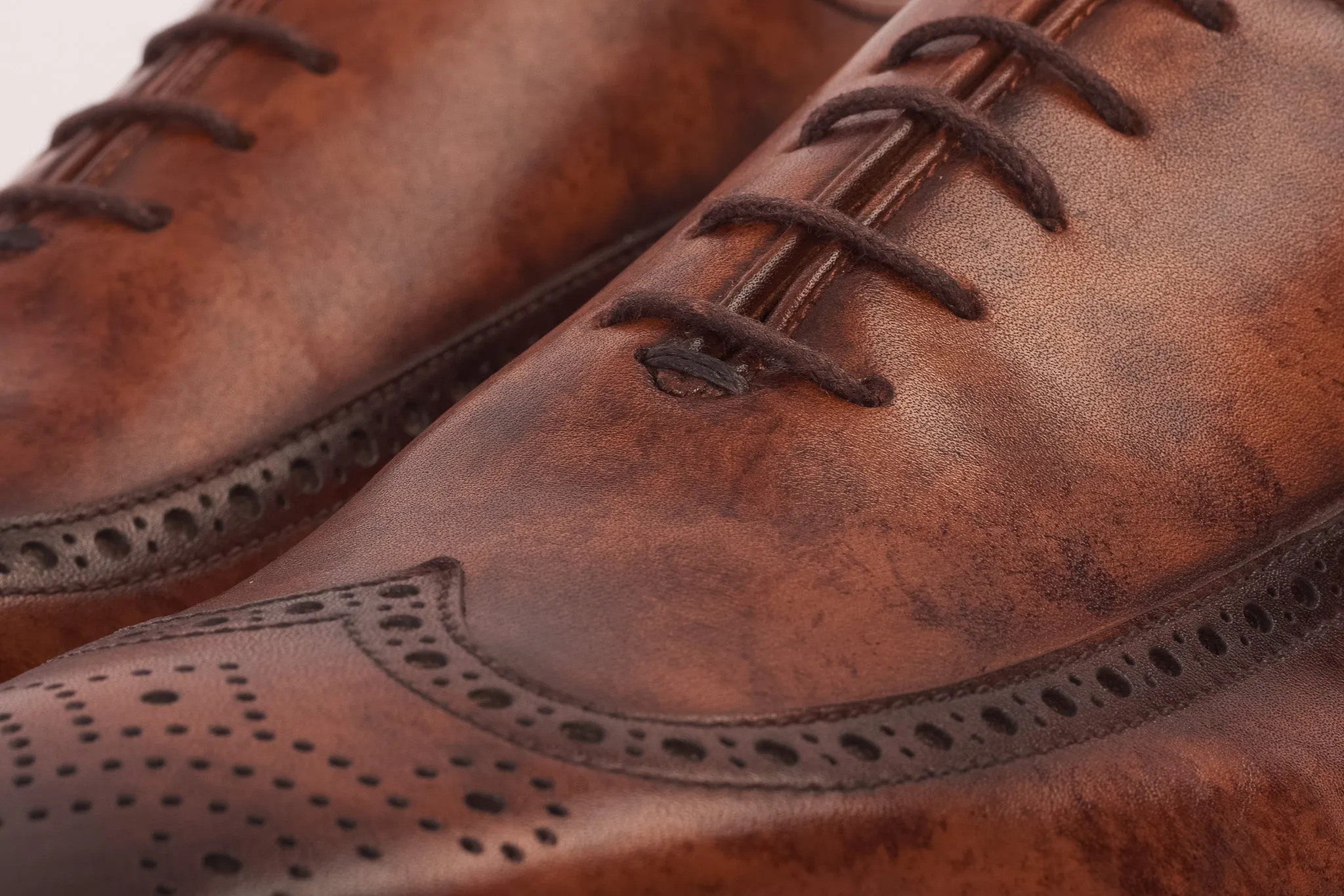 The Royal Hand Craft Brown Wingtip Oxford Men Shoe Business-Core