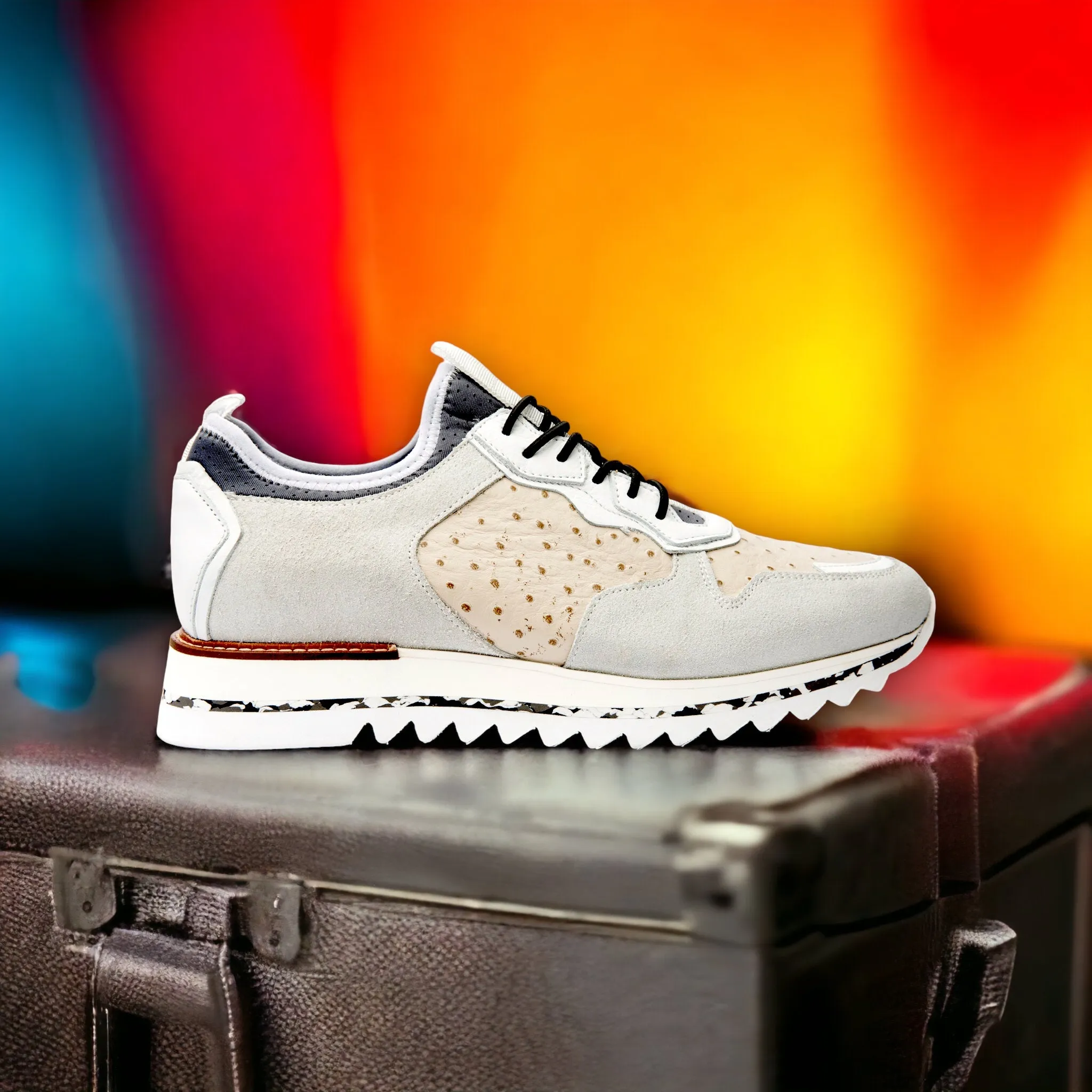 The Sopez White Leather Men Sneaker Anti-microbial