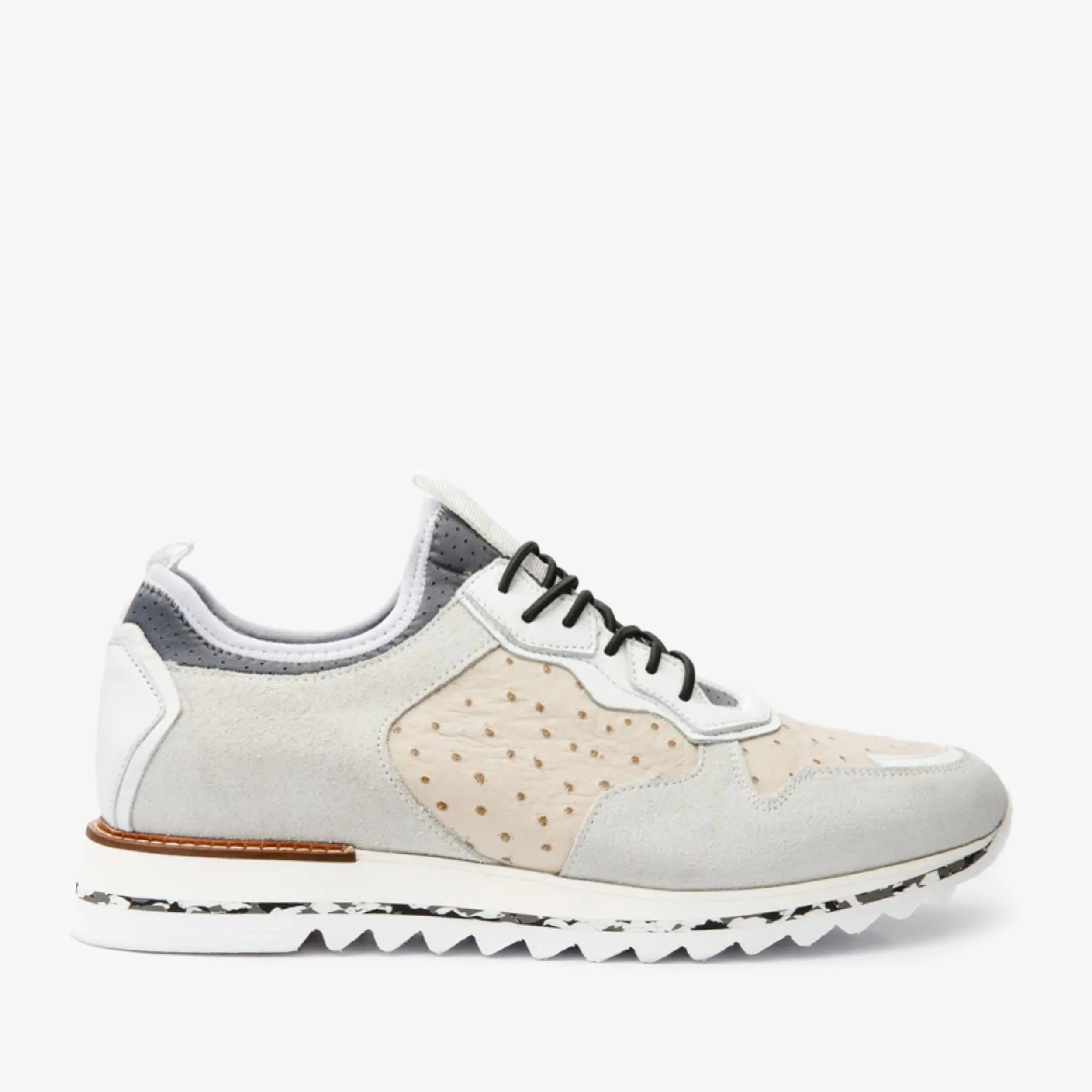 The Sopez White Leather Men Sneaker Court Grip Shock Resistant