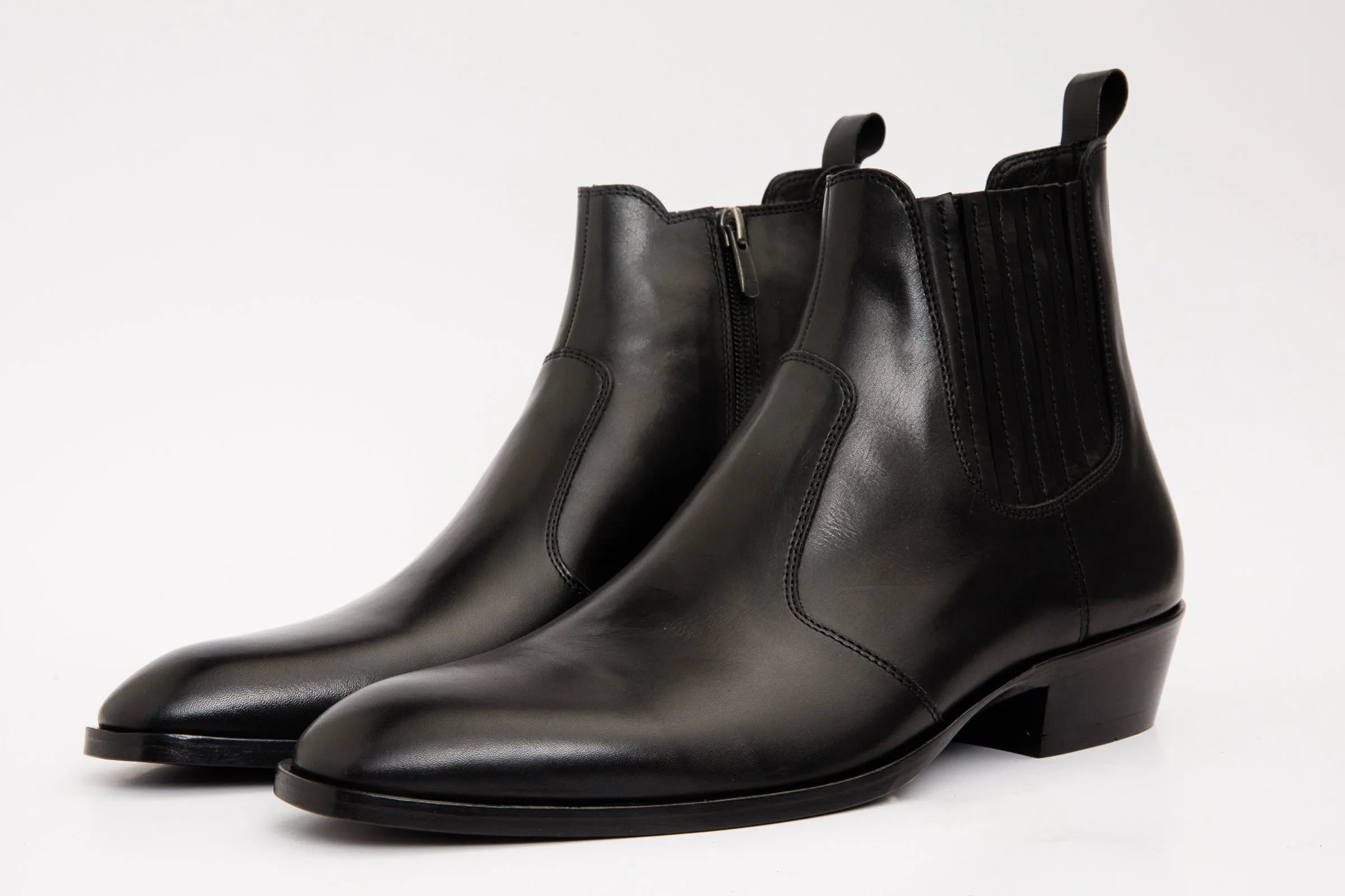 The Sorhag Black Leather Dress Men Boot Spring-Step