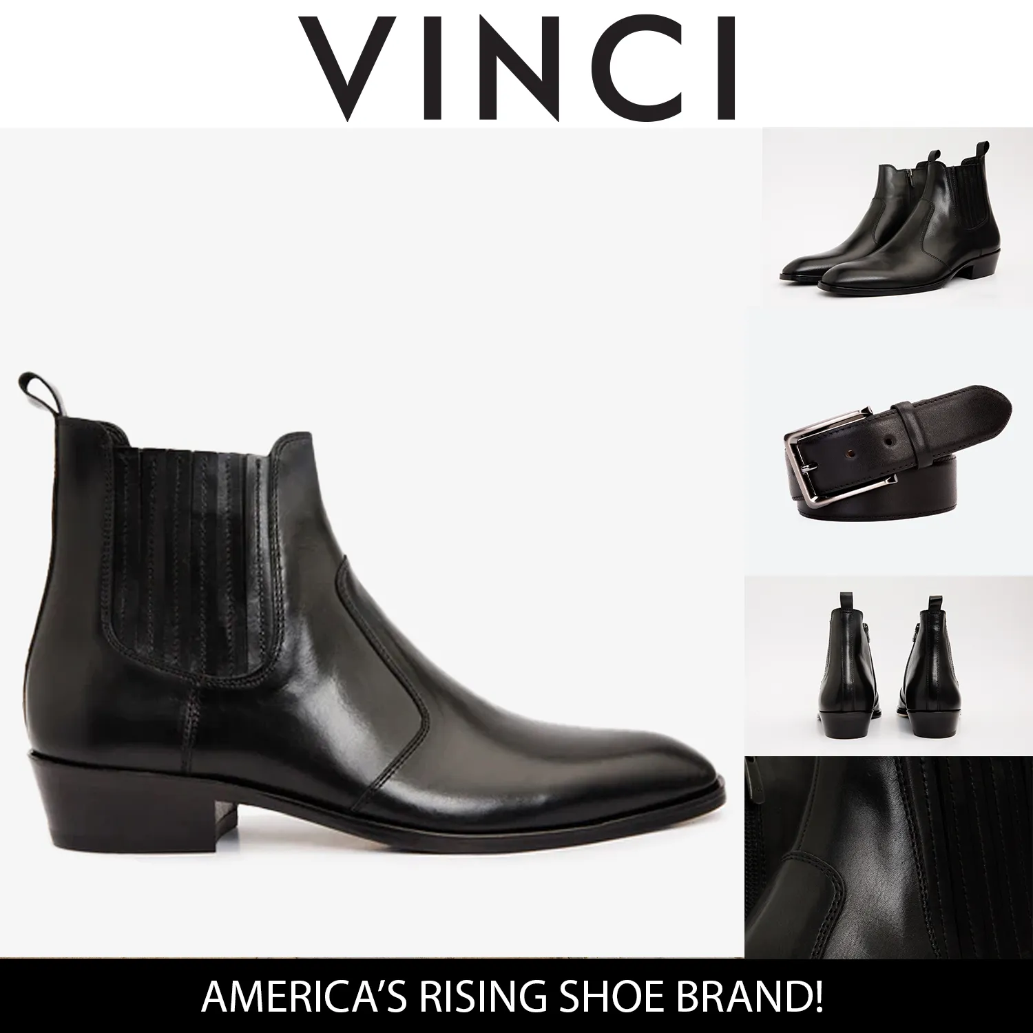 The Sorhag Black Leather Dress Men Boot Spring-Step