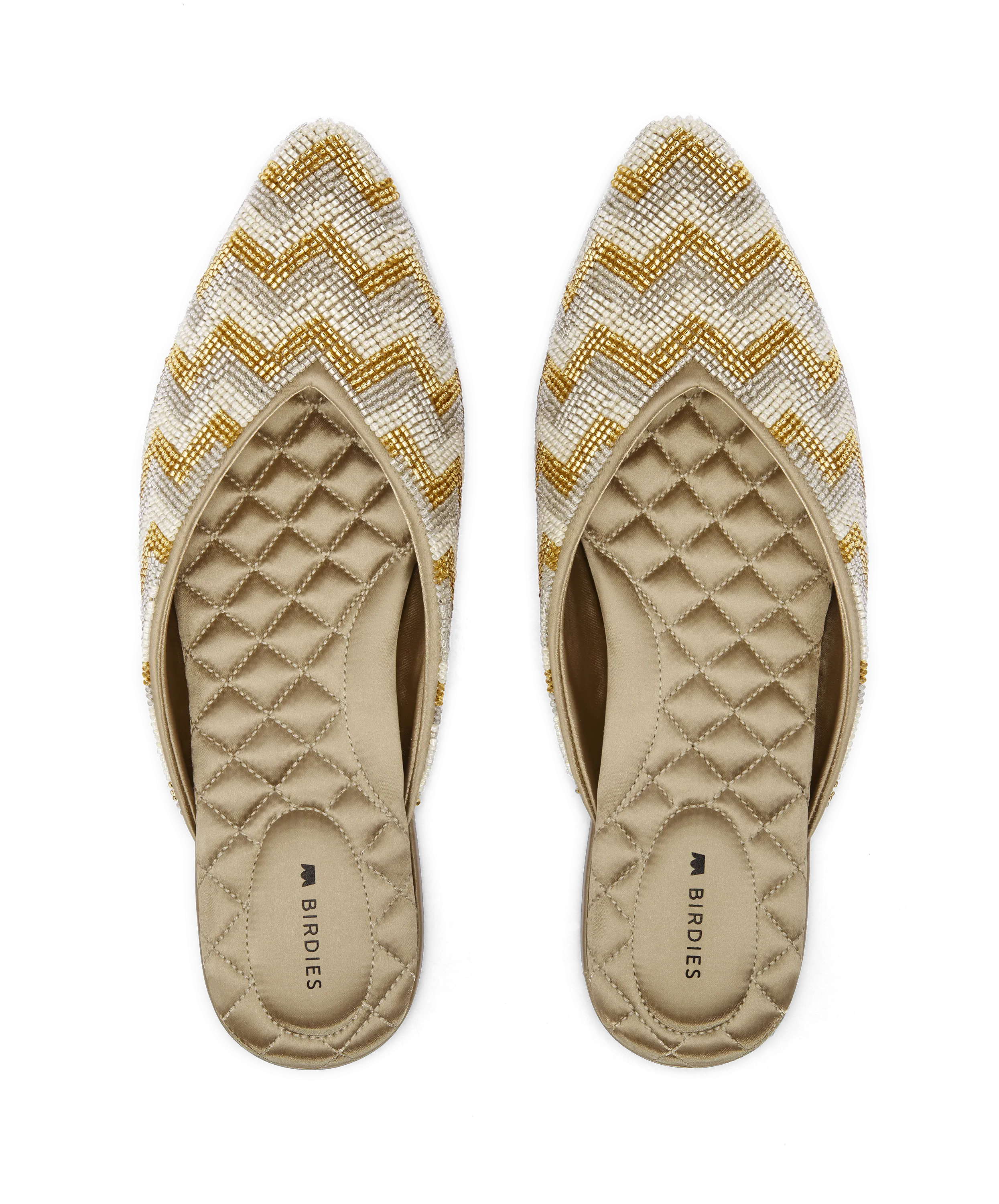 The Swan - Champagne Chevron Breathable Material
