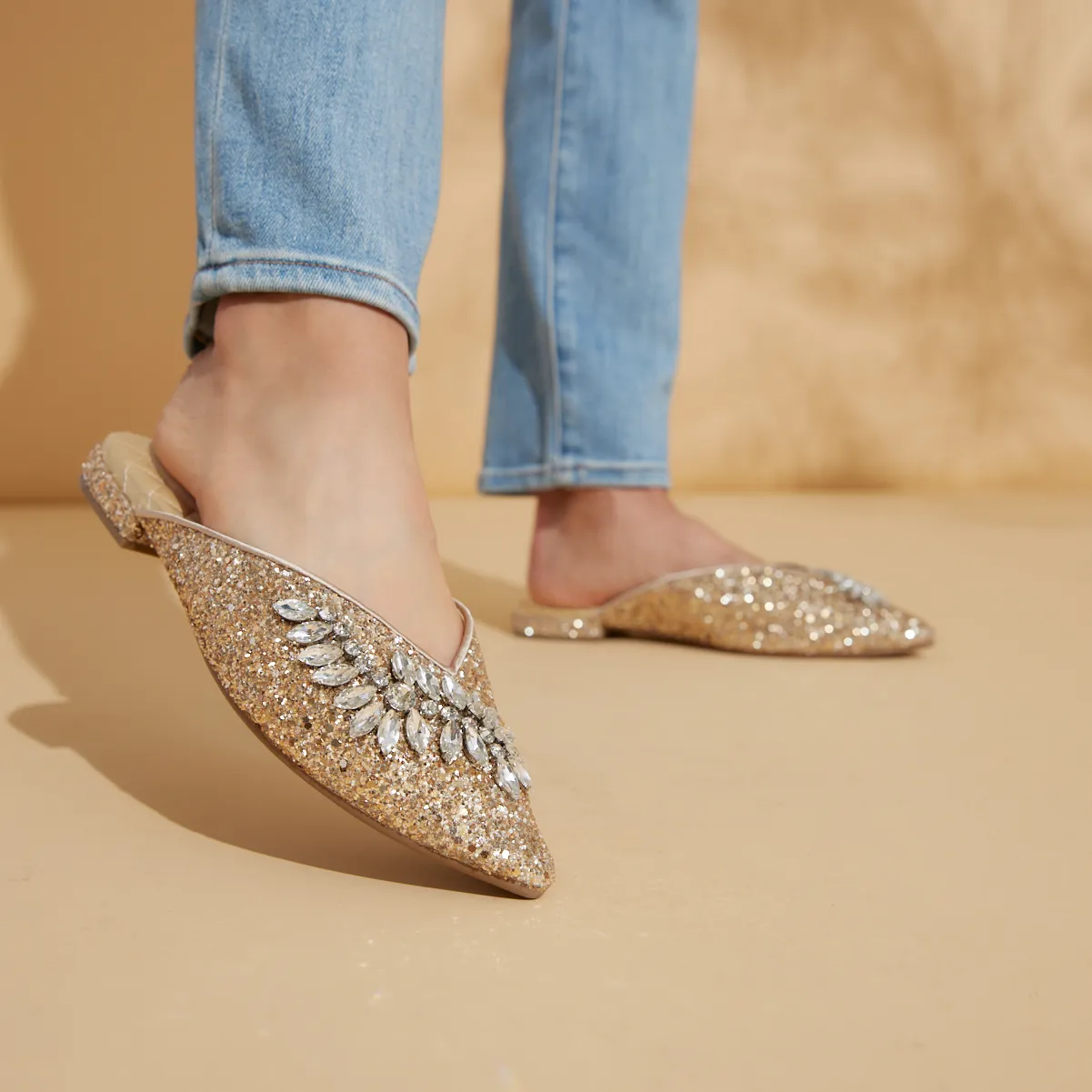 The Swan - Jeweled Gold Sparkle Waterproof Coating