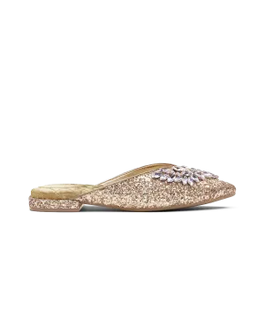 Flexible Use Instant Comfort Shoes The Swan - Jeweled Gold Sparkle