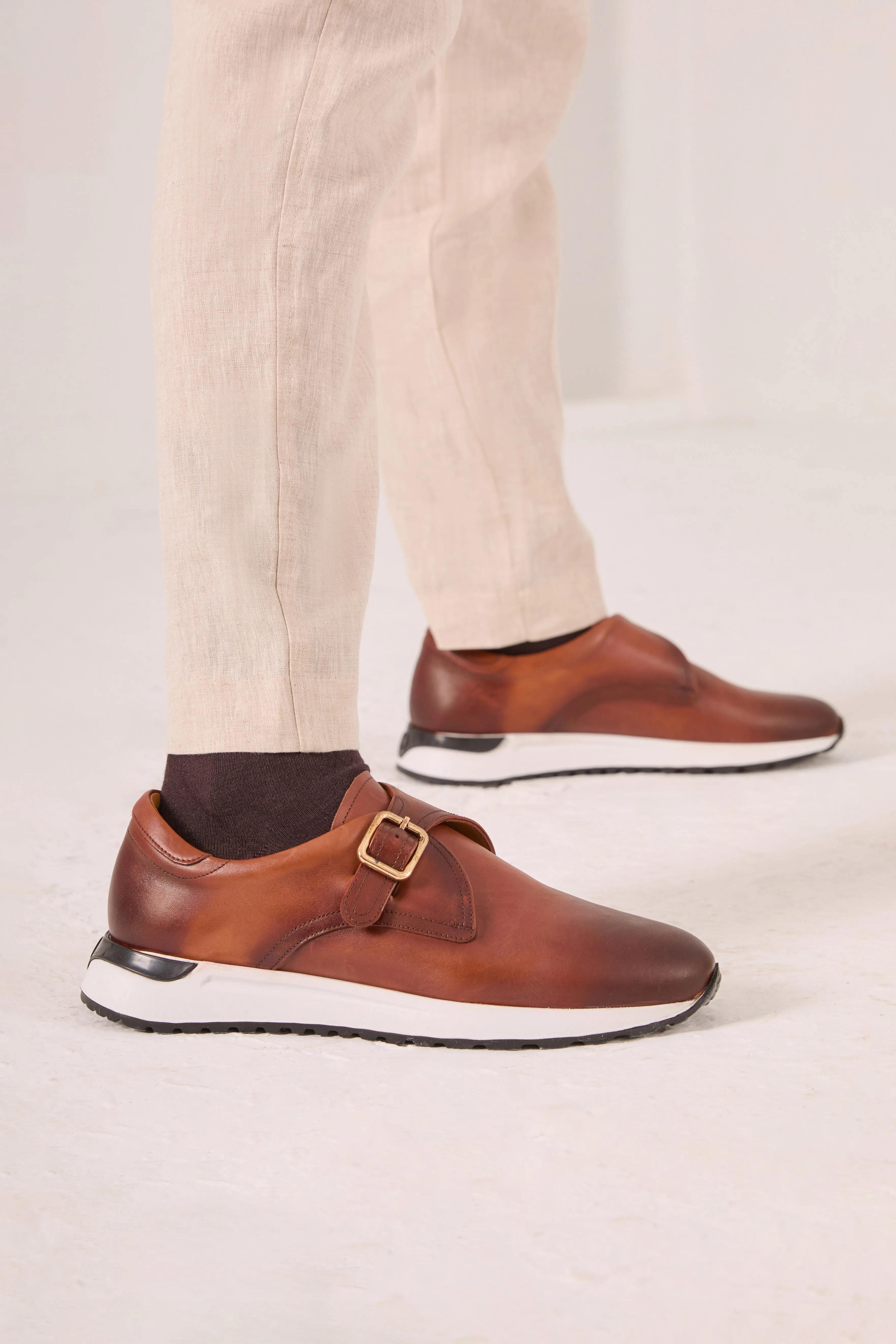 The Torino Tan Leather Men Sneaker Shock-guard