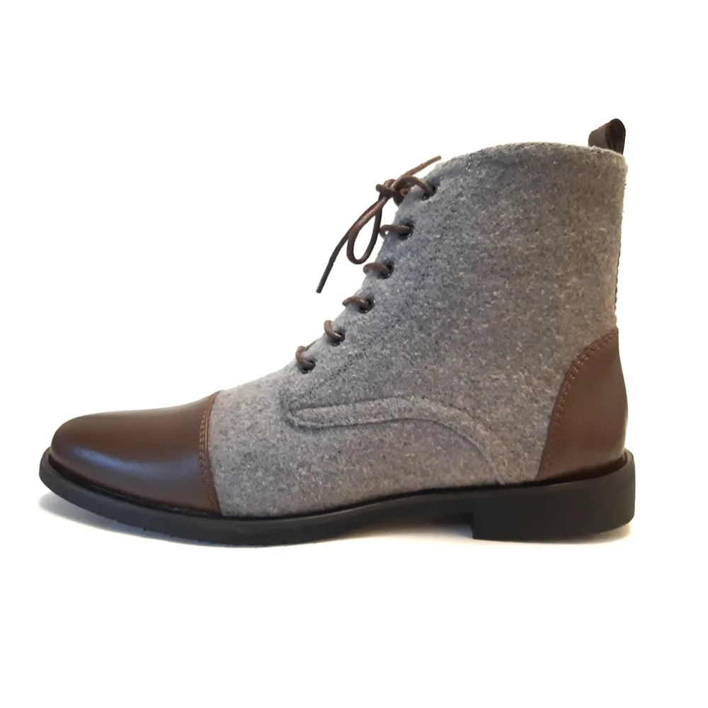 The Traveler's Toecaps in Gray and Dark Brown Camouflage Pattern