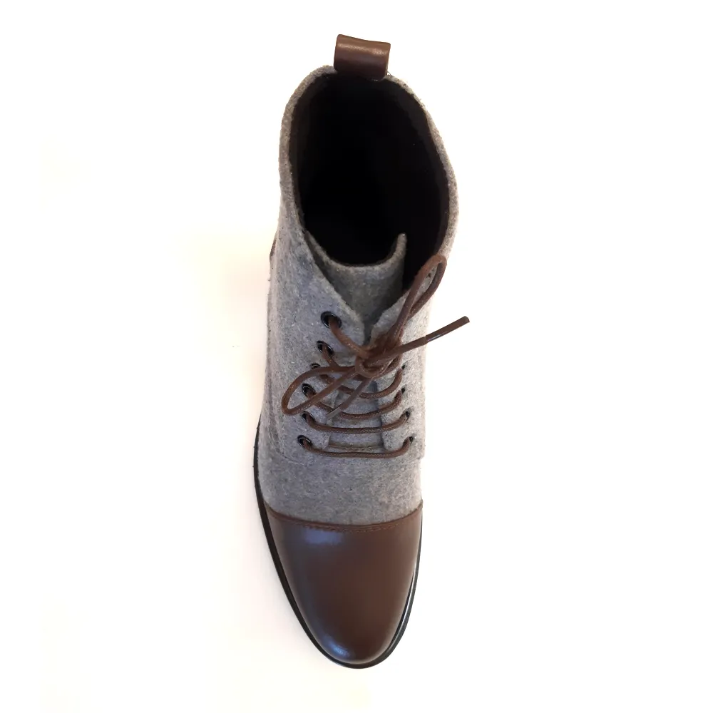 The Traveler's Toecaps in Gray and Dark Brown Precision fit