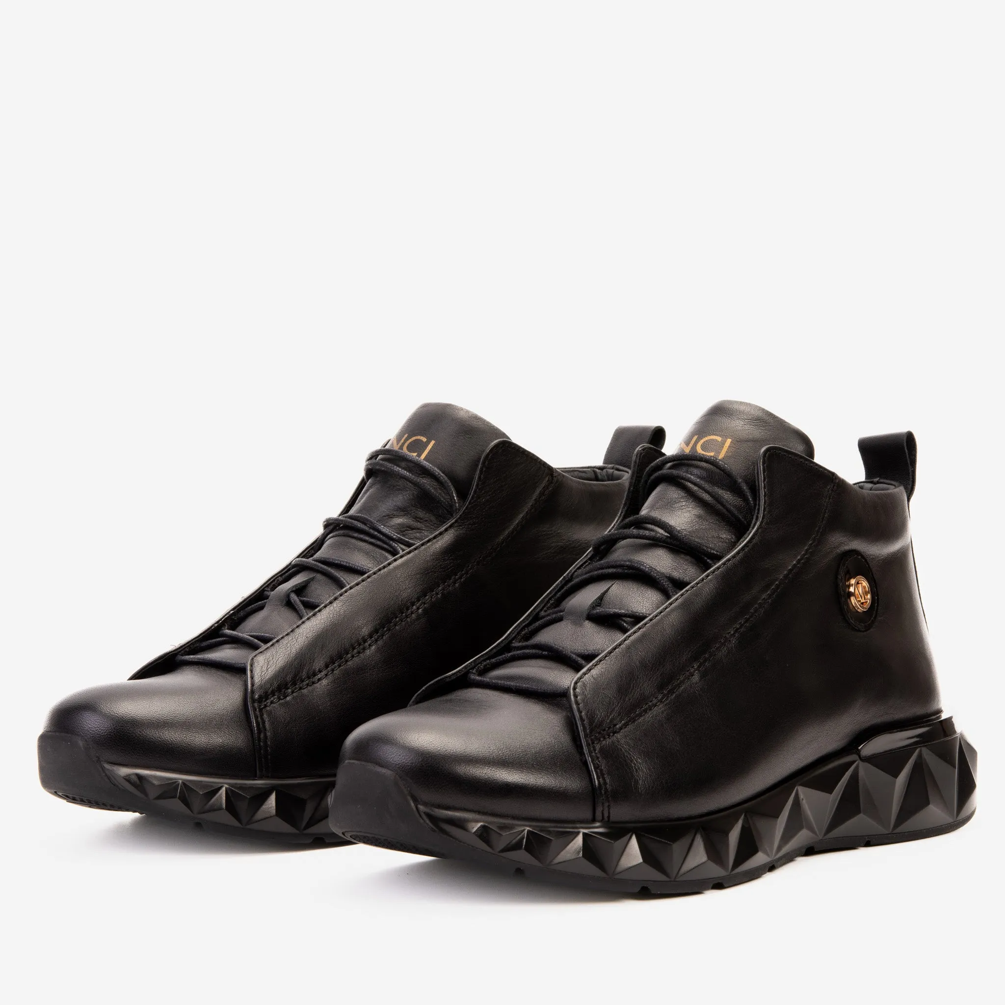 The Vertex Black Leather Men's Sneaker Low-Drop-Pro
