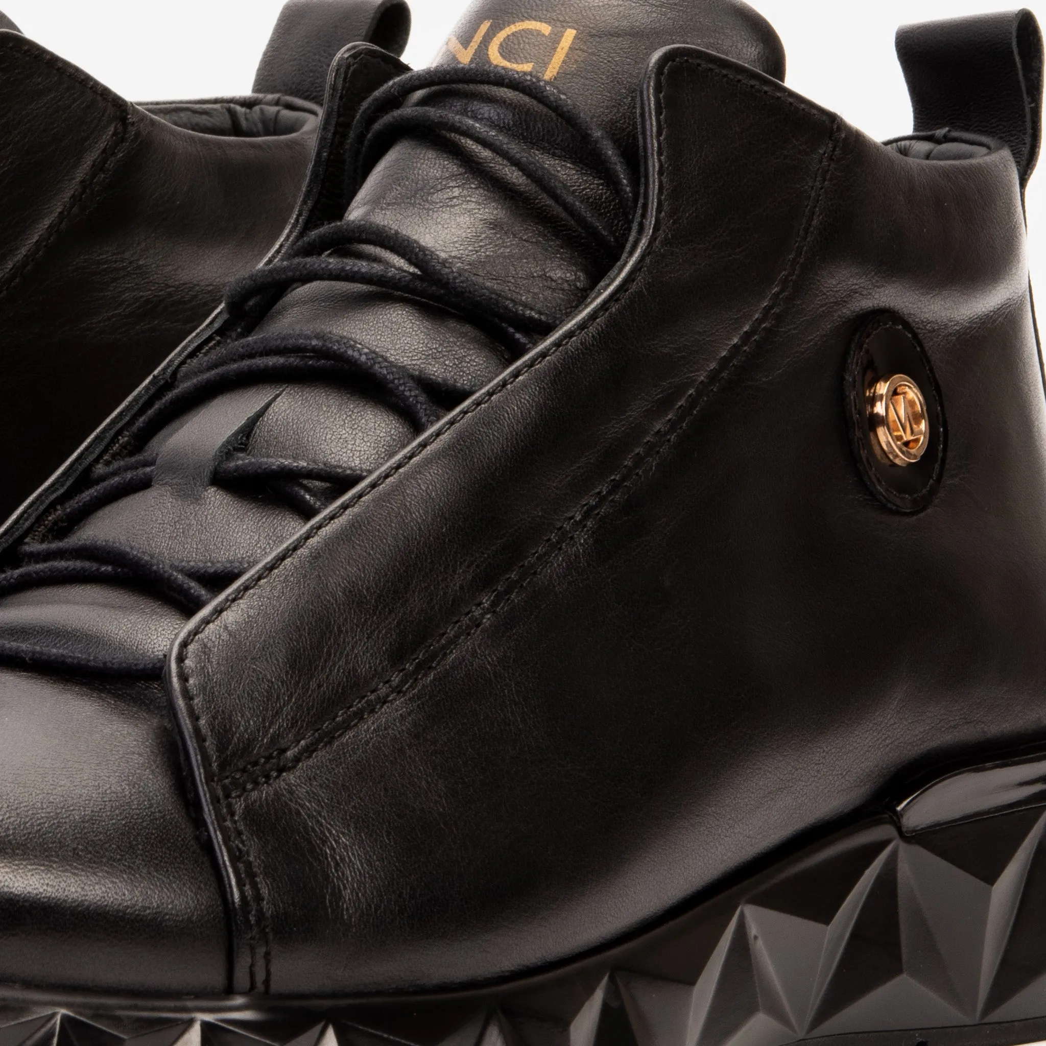 The Vertex Black Leather Men's Sneaker Low-Drop-Pro