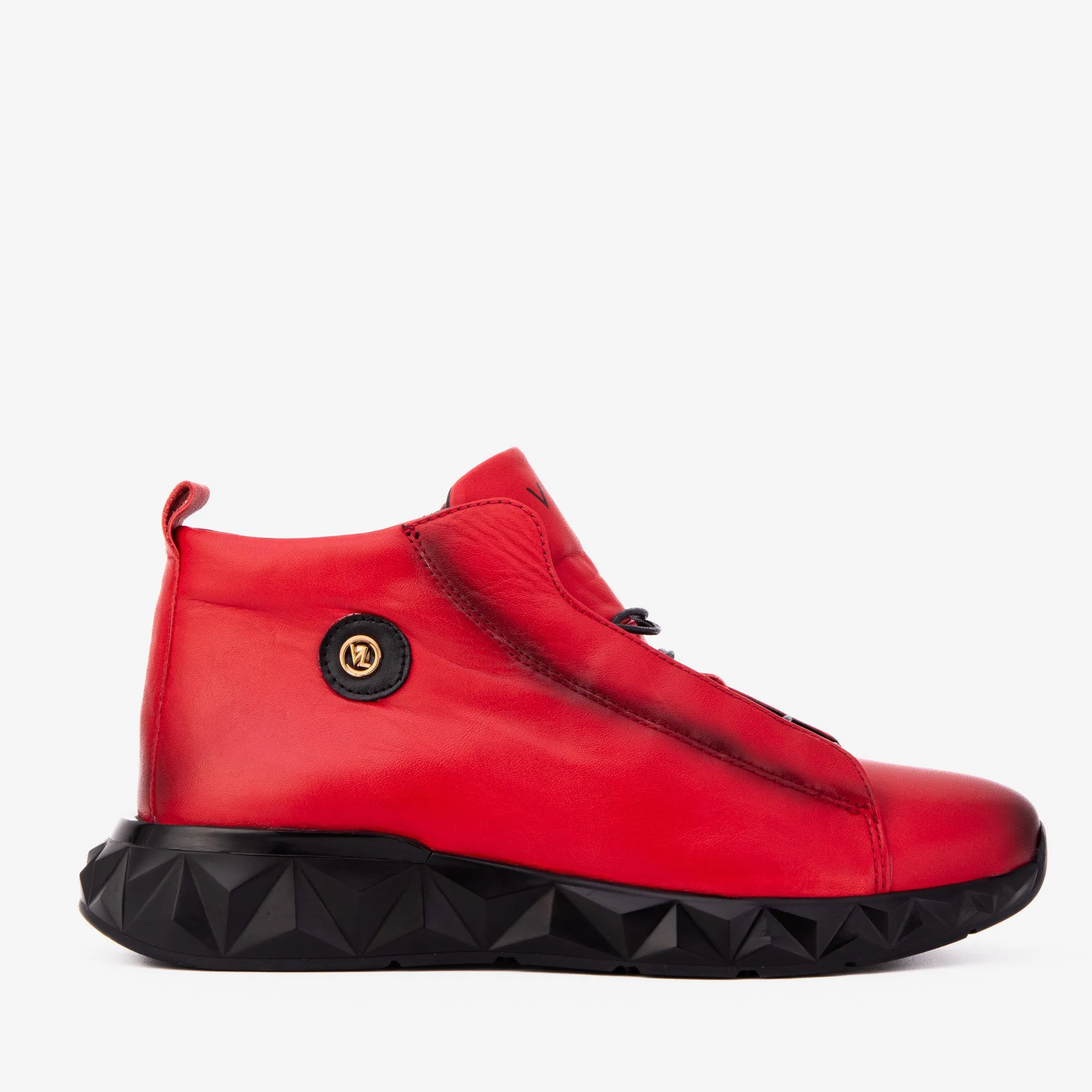 The Vertex Red Leather Men's Sneaker Frost Safe