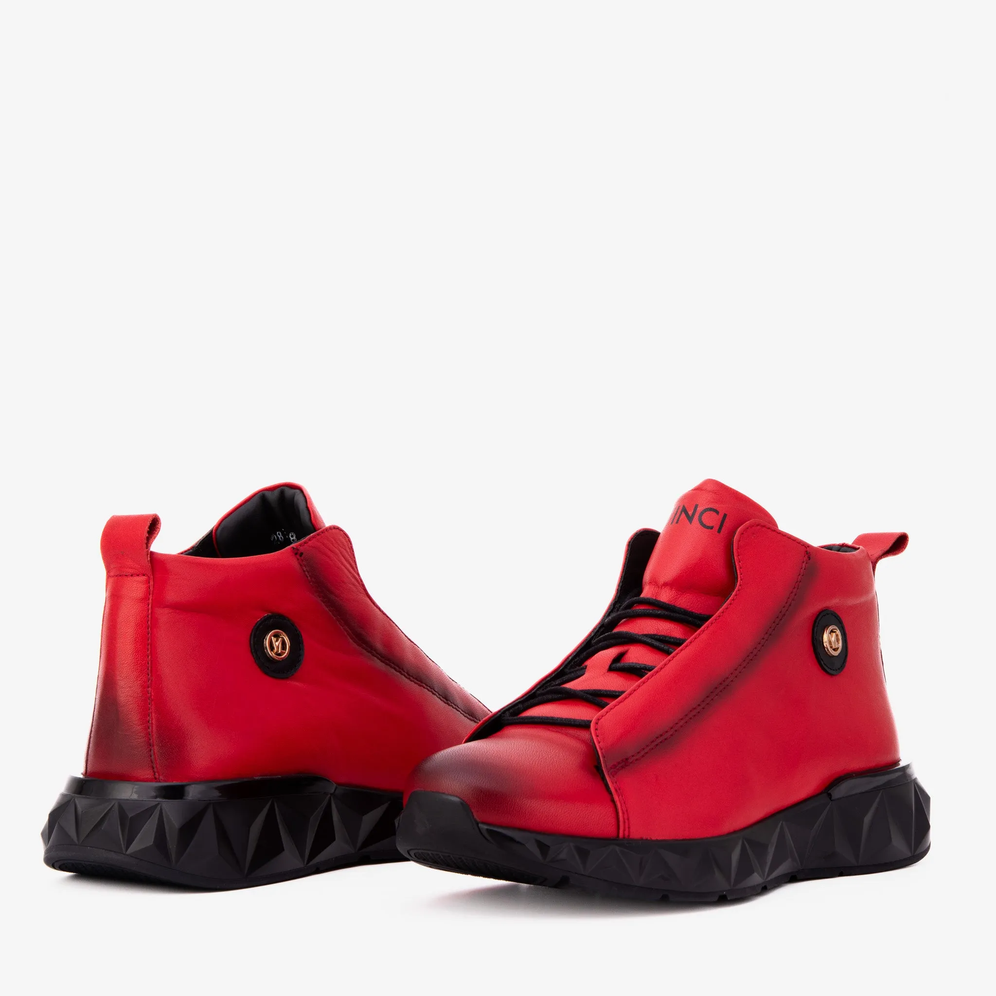 The Vertex Red Leather Men's Sneaker Form-Lock
