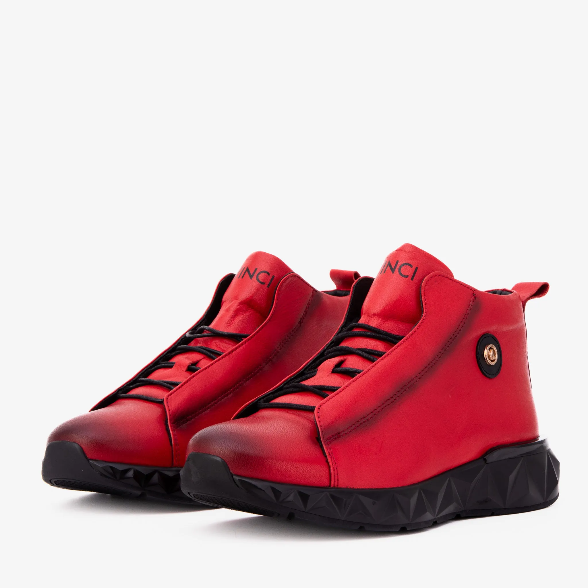The Vertex Red Leather Men's Sneaker Form-Lock