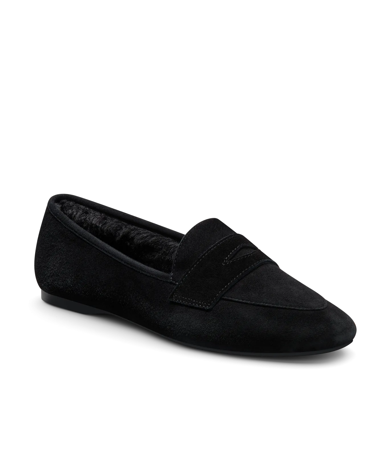 Book Lane Food Lane Walk The Vesper - Black Suede Faux Fur