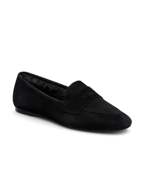 The Vesper - Black Suede Faux Fur Comfortable Leather Shoes