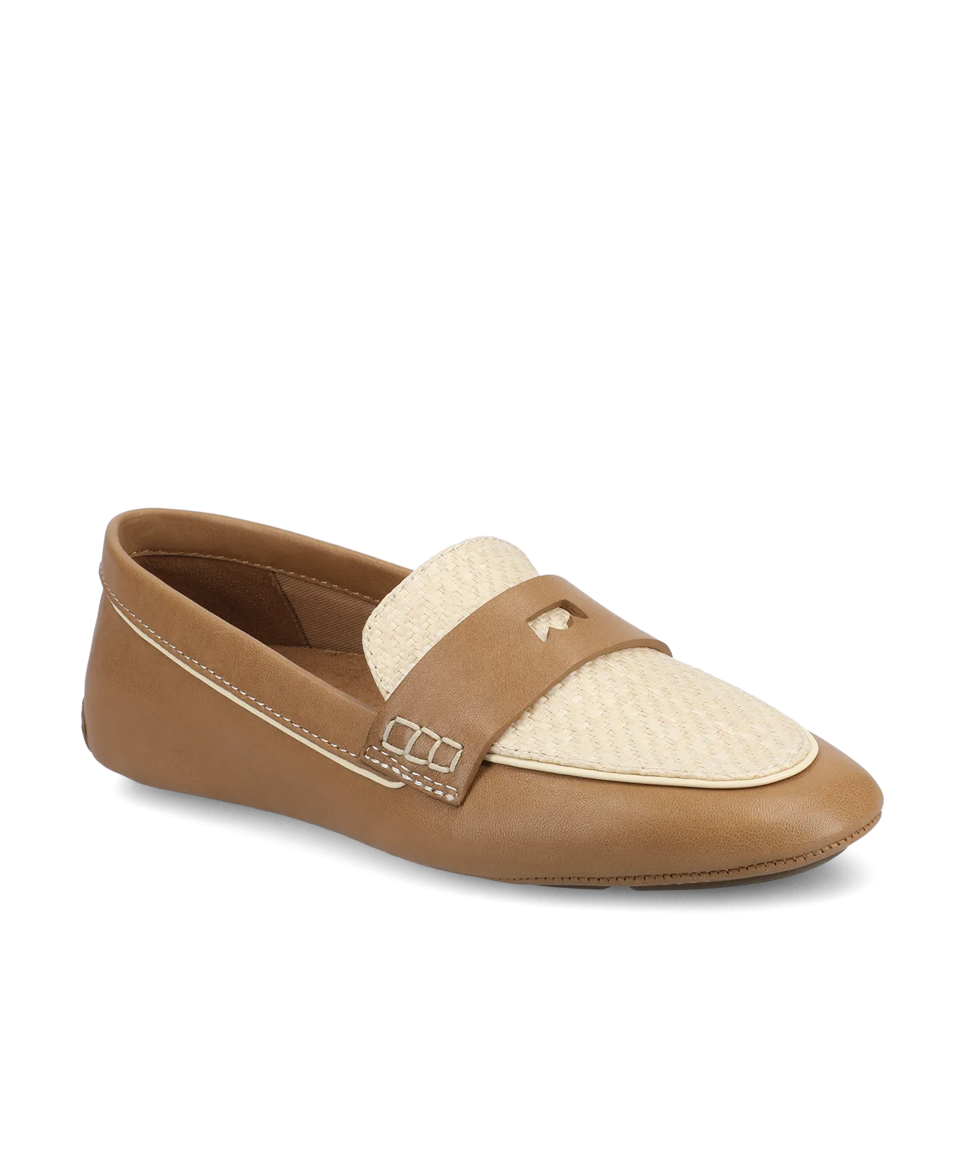 Go Easy The Vesper Driver - Cappuccino Leather Raffia