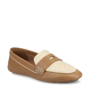 Go Easy The Vesper Driver - Cappuccino Leather Raffia