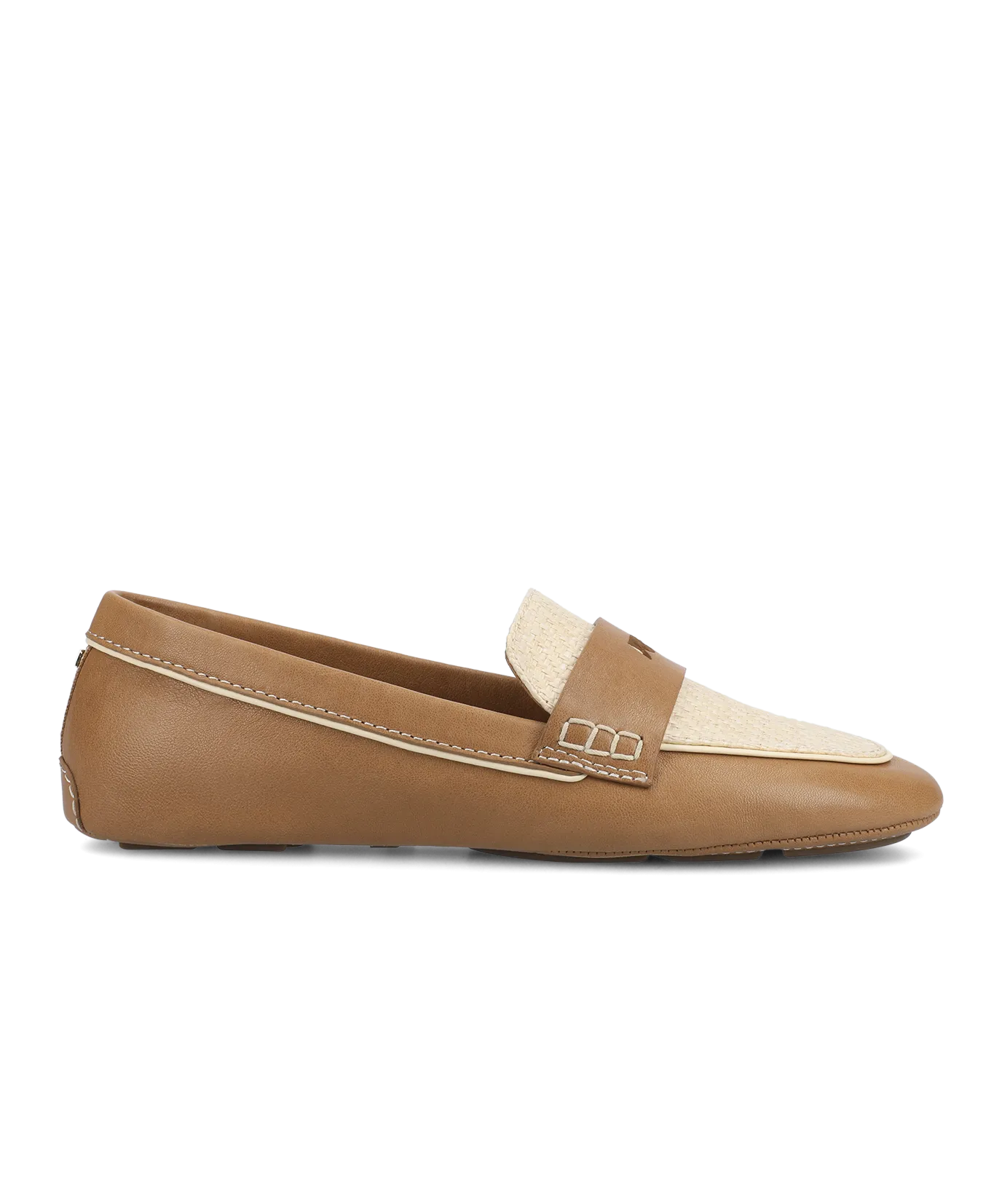 The Vesper Driver - Cappuccino Leather Raffia Office Trend