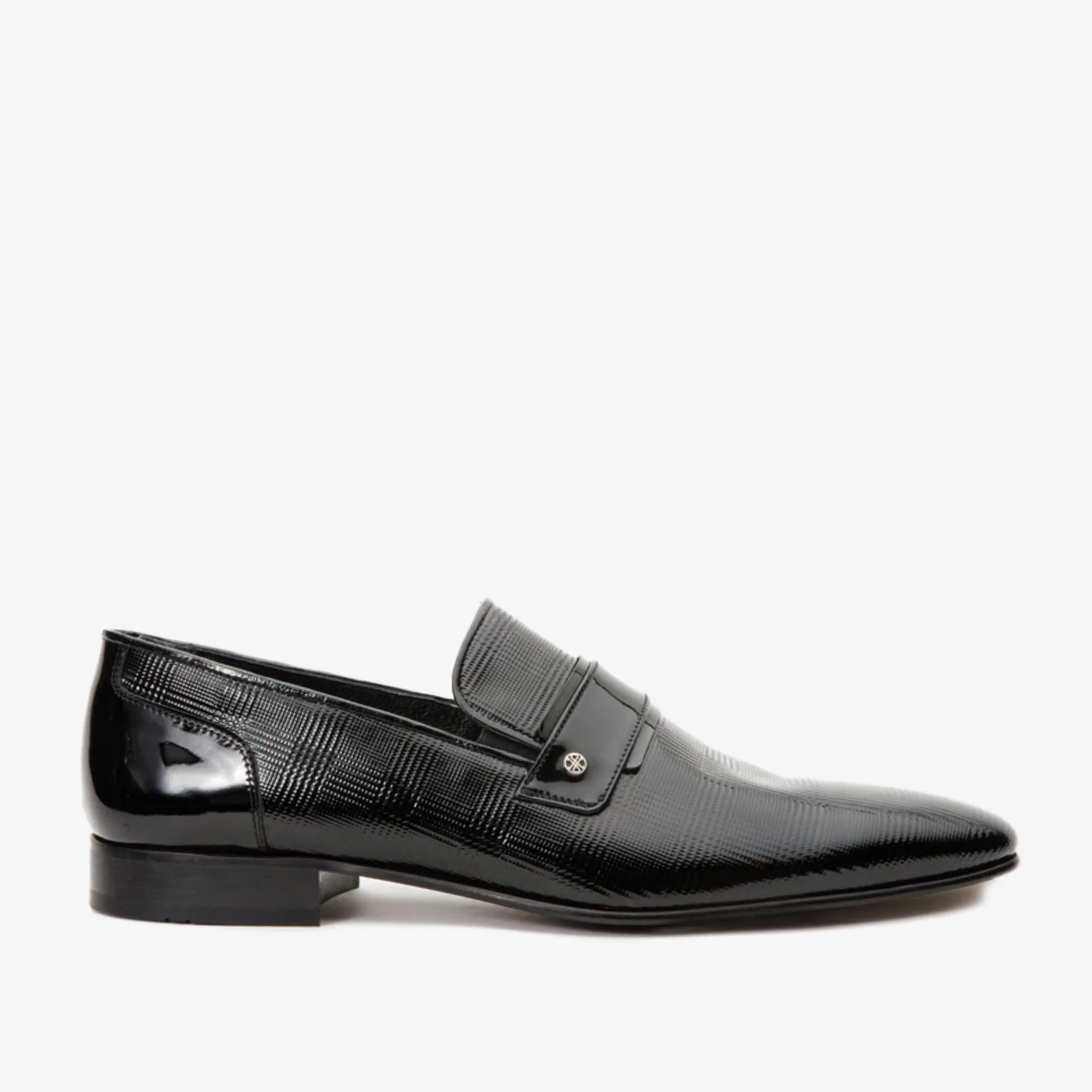 The Warsaw Men Shoe Black Leather Bit Loafer Video Look Night Glow