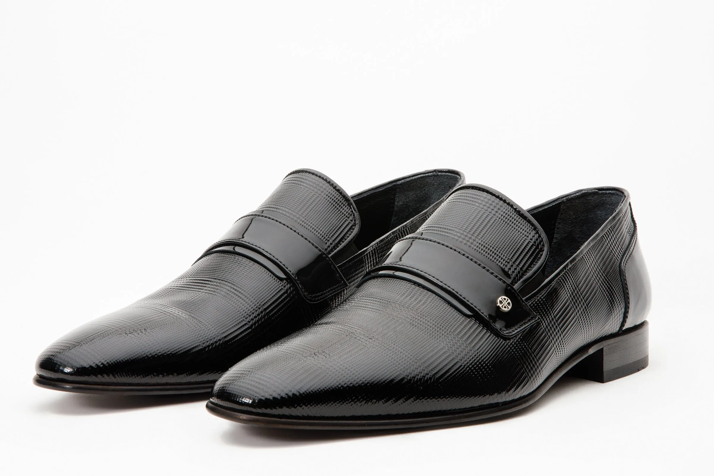 The Warsaw Men Shoe Black Leather Bit Loafer Full-Support