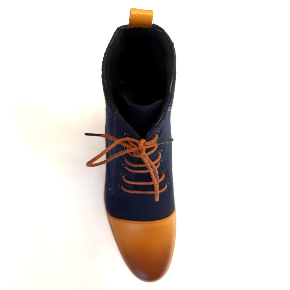 Tight Fit The Traveler's Toecaps in Navy Blue and Light Brown