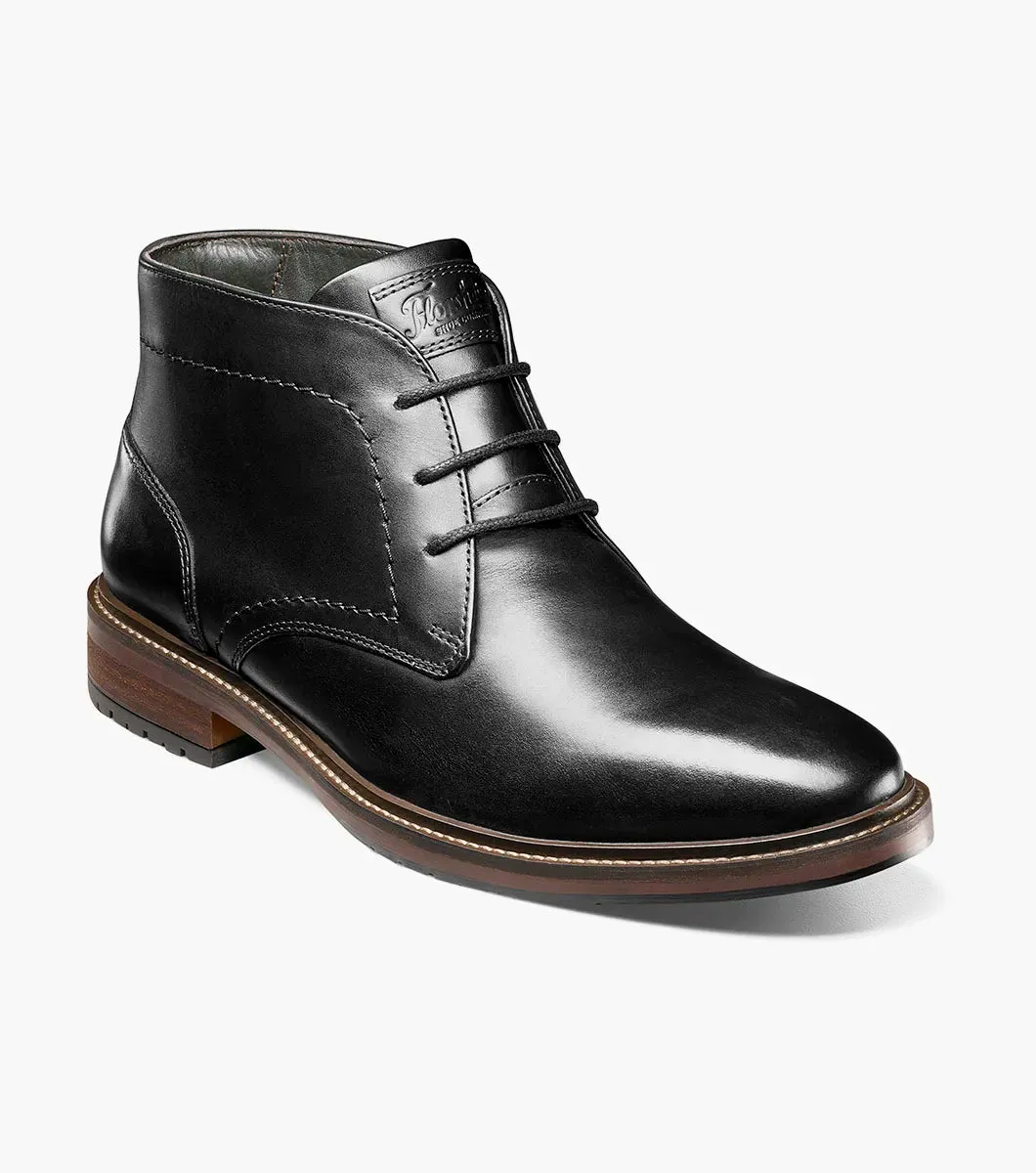 Timeless Fit Forge Plain Toe Chukka Boot-Black| Florsheim