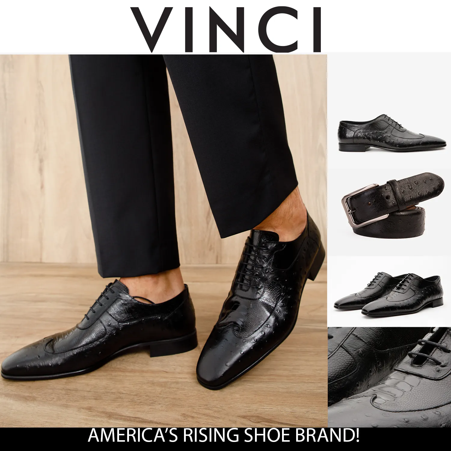 timeless The Alabama Black Wingtip Oxford Men Shoe