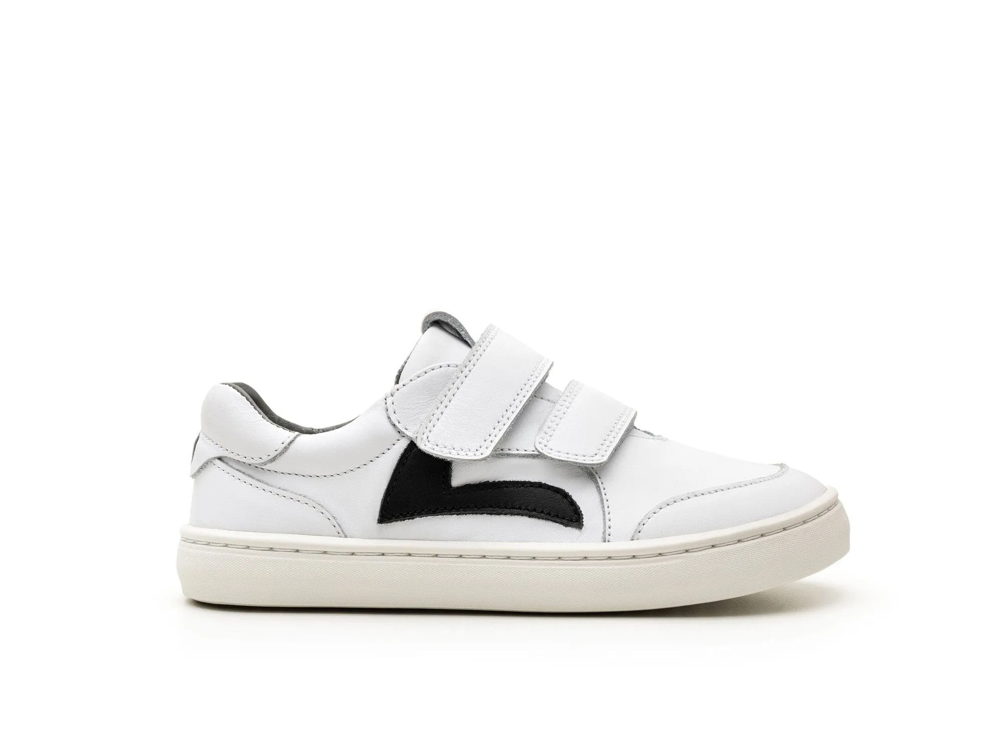Tip Toey Joey Boy's And Girl's Landy Sneakers - White / Black Wide fit