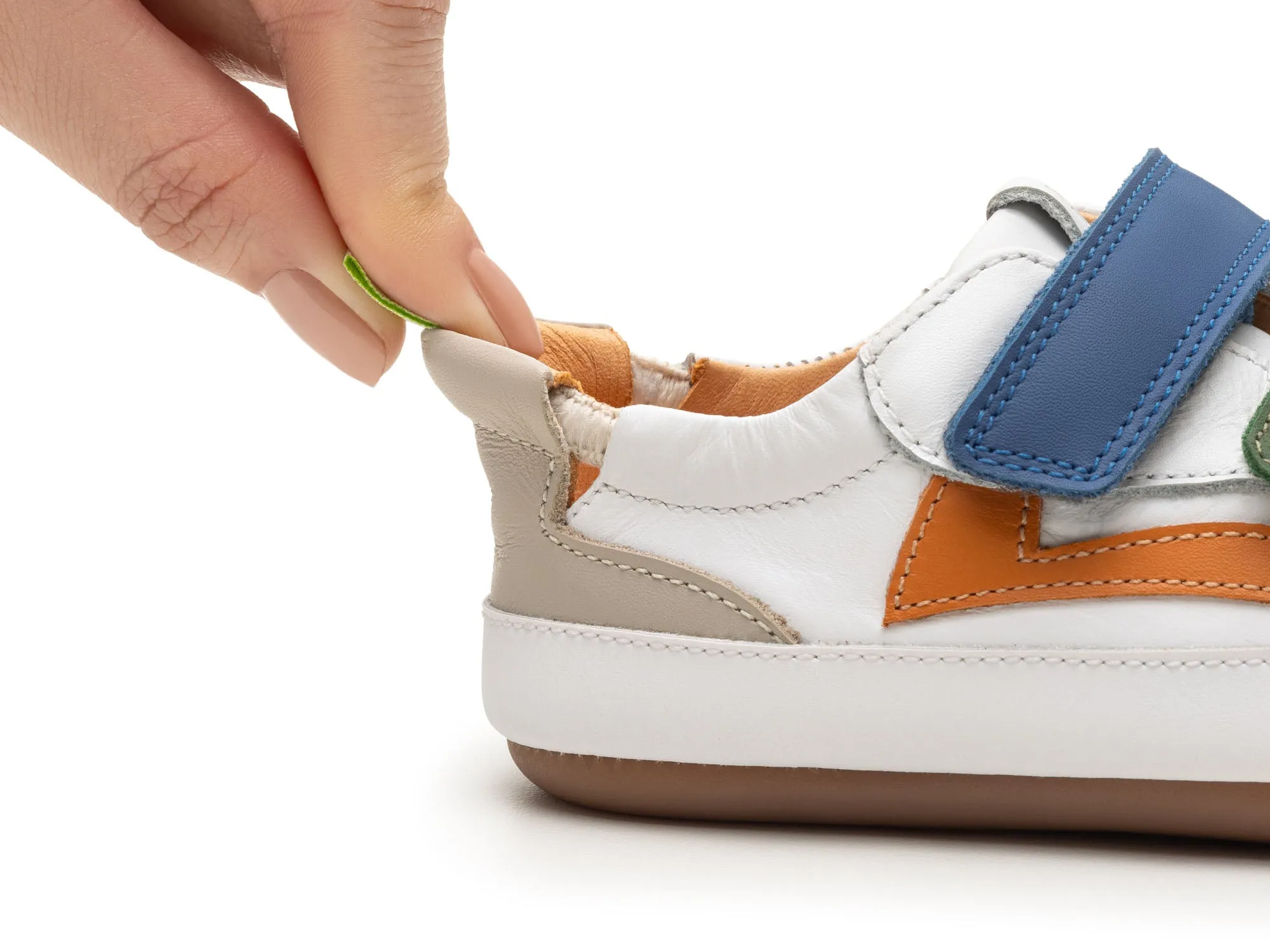Tip Toey Joey Boy's And Girl's Landy Sneakers - White / Salsa / Blue Tang Cool Kids
