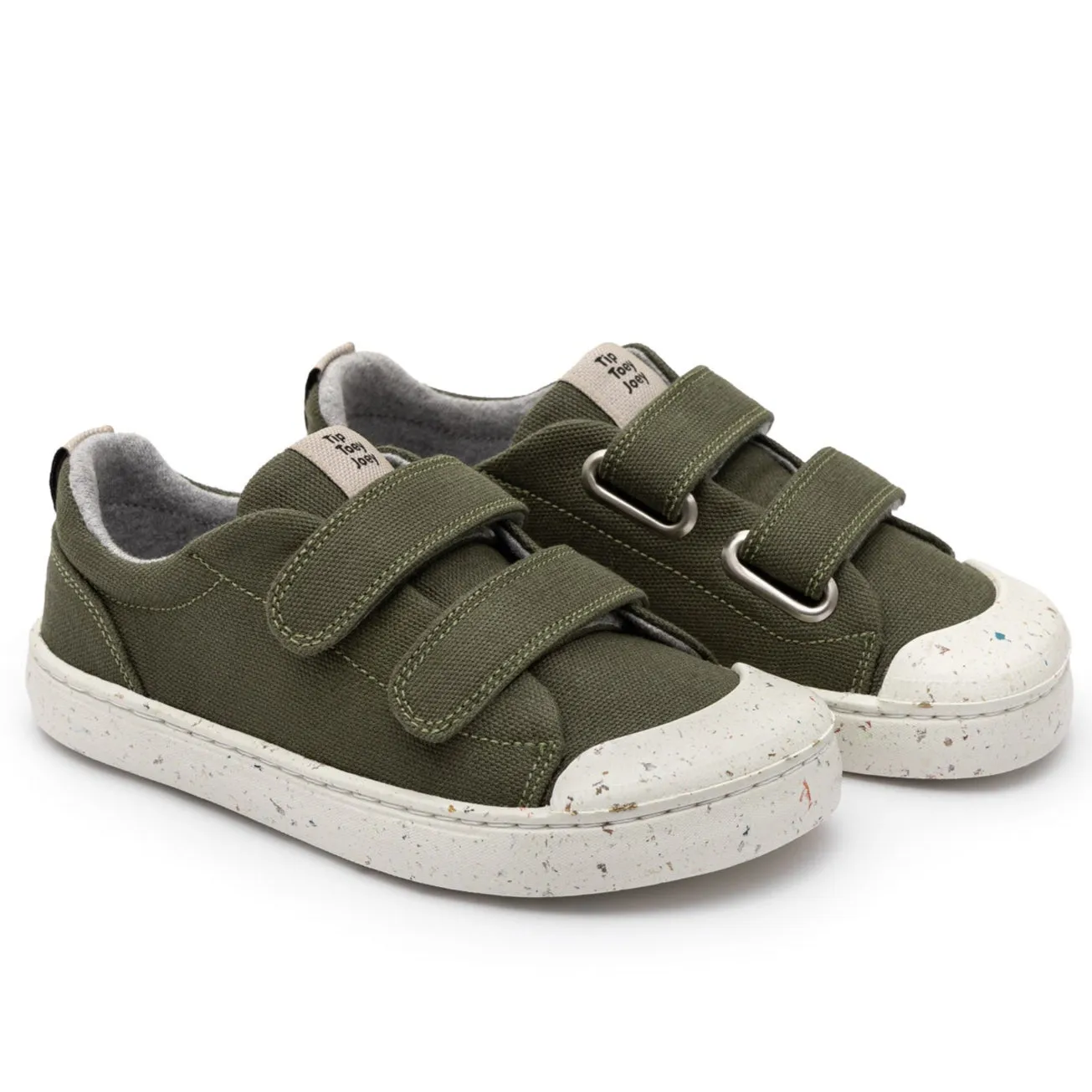 Tip Toey Joey Boy's And Girl's Ramp Green Sneakers - Verde Musgo Eco Canvas Charm Kids