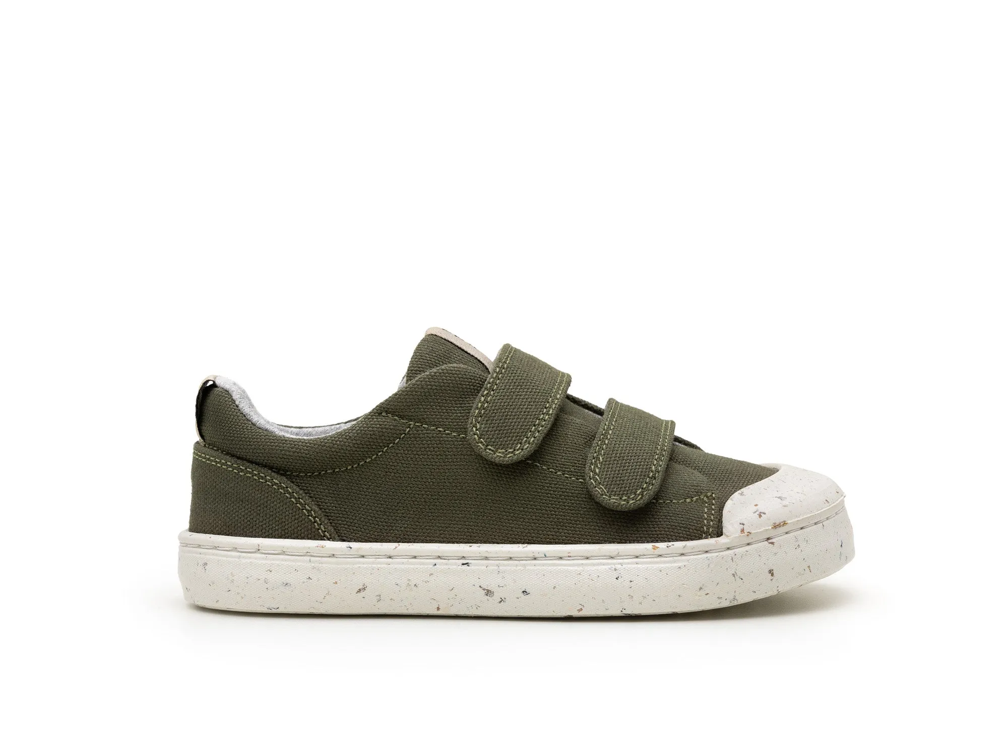 Tip Toey Joey Boy's And Girl's Ramp Green Sneakers - Verde Musgo Eco Canvas Charm Kids