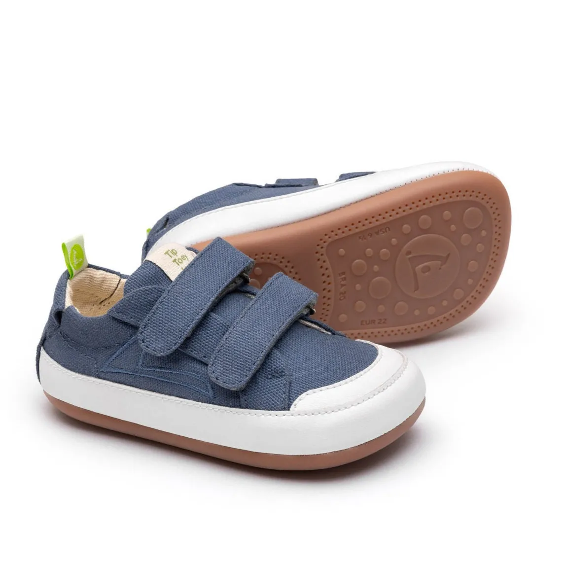 Kids' summer shoes Tip Toey Joey Boy's Bossy Green Sneakers - Lona Azul Klein
