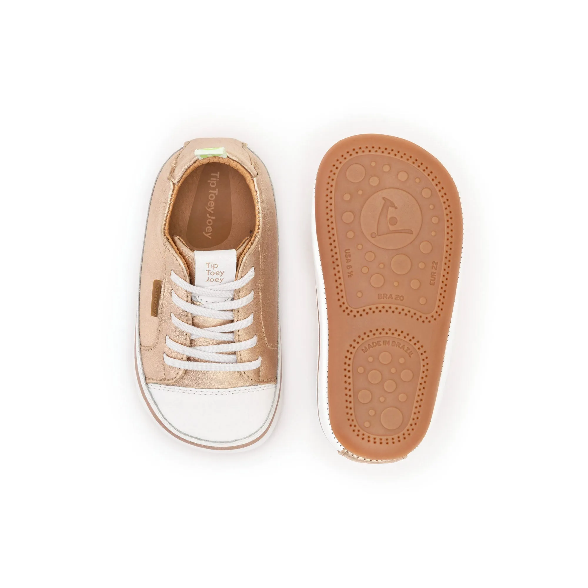 Tip Toey Joey Girl's Funky Sneakers - Metallic Salmon / White Fashionable Kids