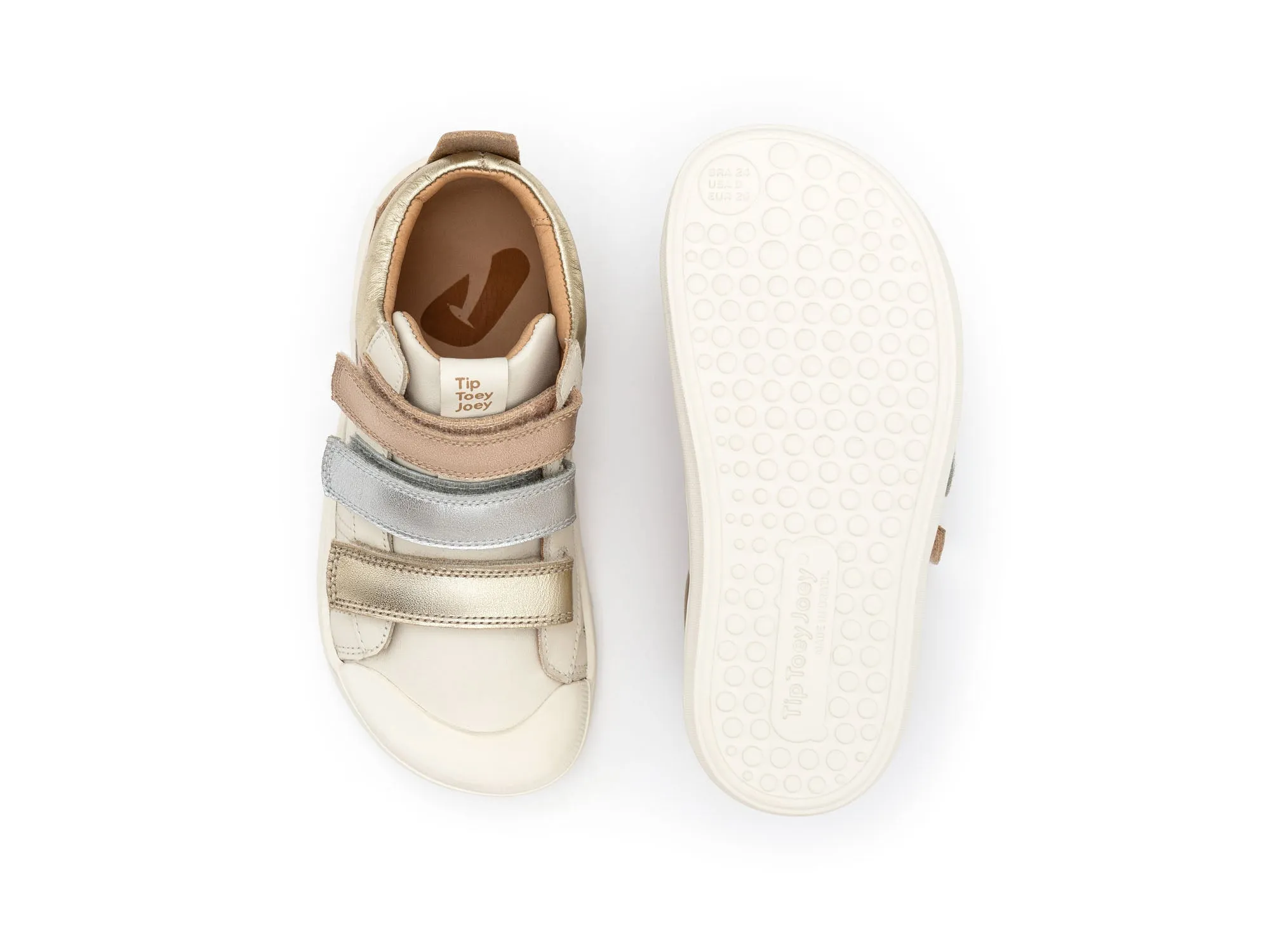Tip Toey Joey Girl's Leap Casual Shoes - Tapioca / Metalic Salmon Multi Purpose
