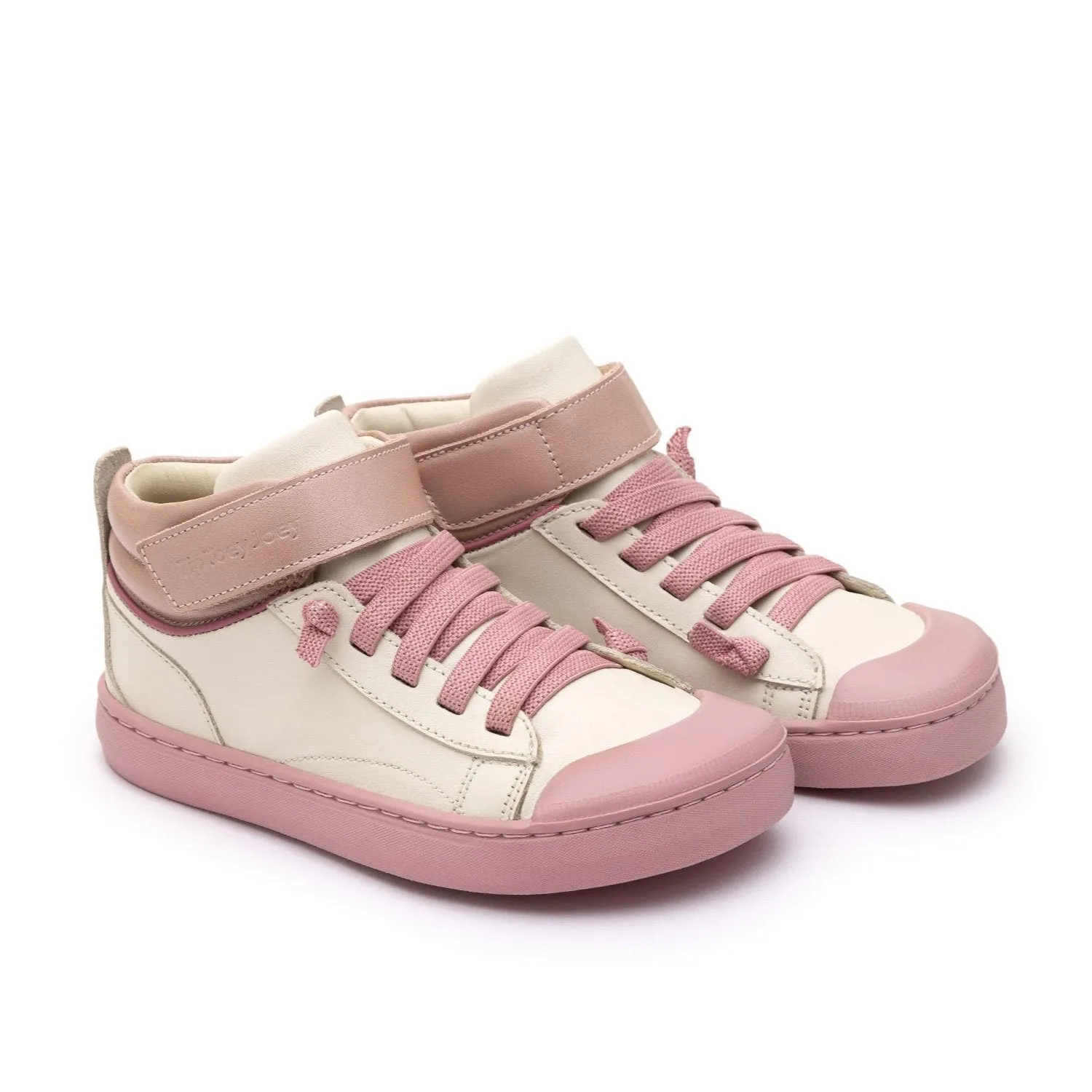Tip Toey Joey Girl's Peak Sneakers - Tapioca / Pink Dream Beach - friendly kids' shoes