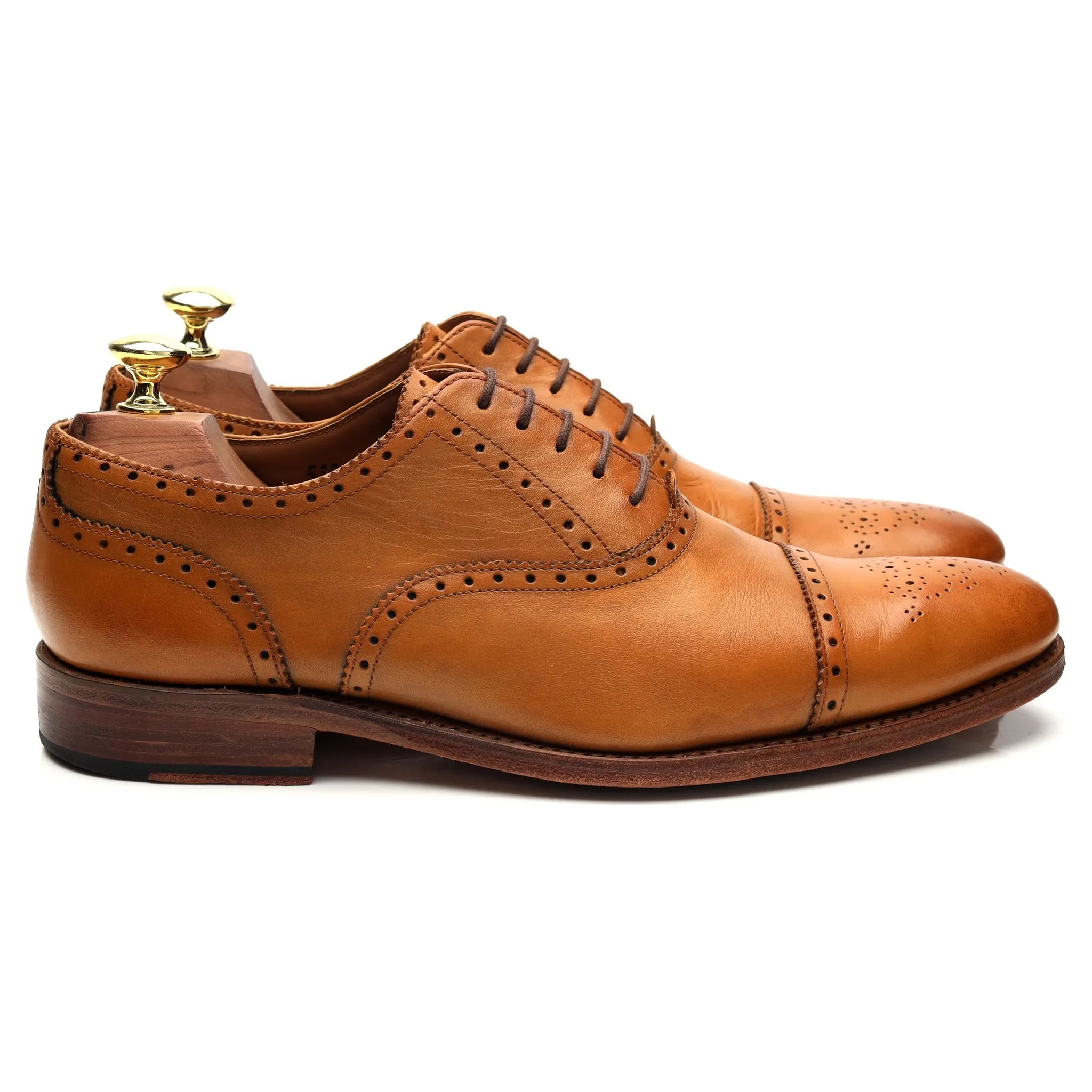 Street Fashion Fit Walk 'Tom' Tan Brown Leather Oxford Semi Brogues UK 7.5 F
