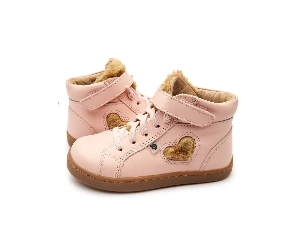 Top Picks Old Soles Girl's 6142 Snug Heart High Top Sneakers - Powder Pink