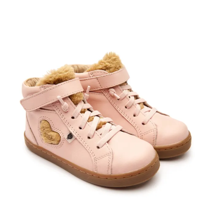 Boys' clothing Old Soles Girl's 6142 Snug Heart High Top Sneakers - Powder Pink