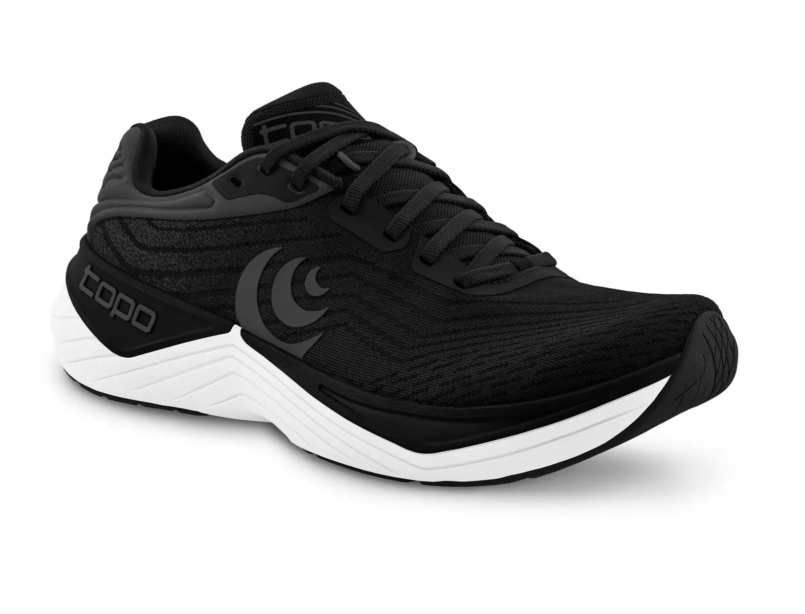 TOPO ATHLETIC ULTRAFLY 5 - BLACK & WHITE Comfort Move Lines