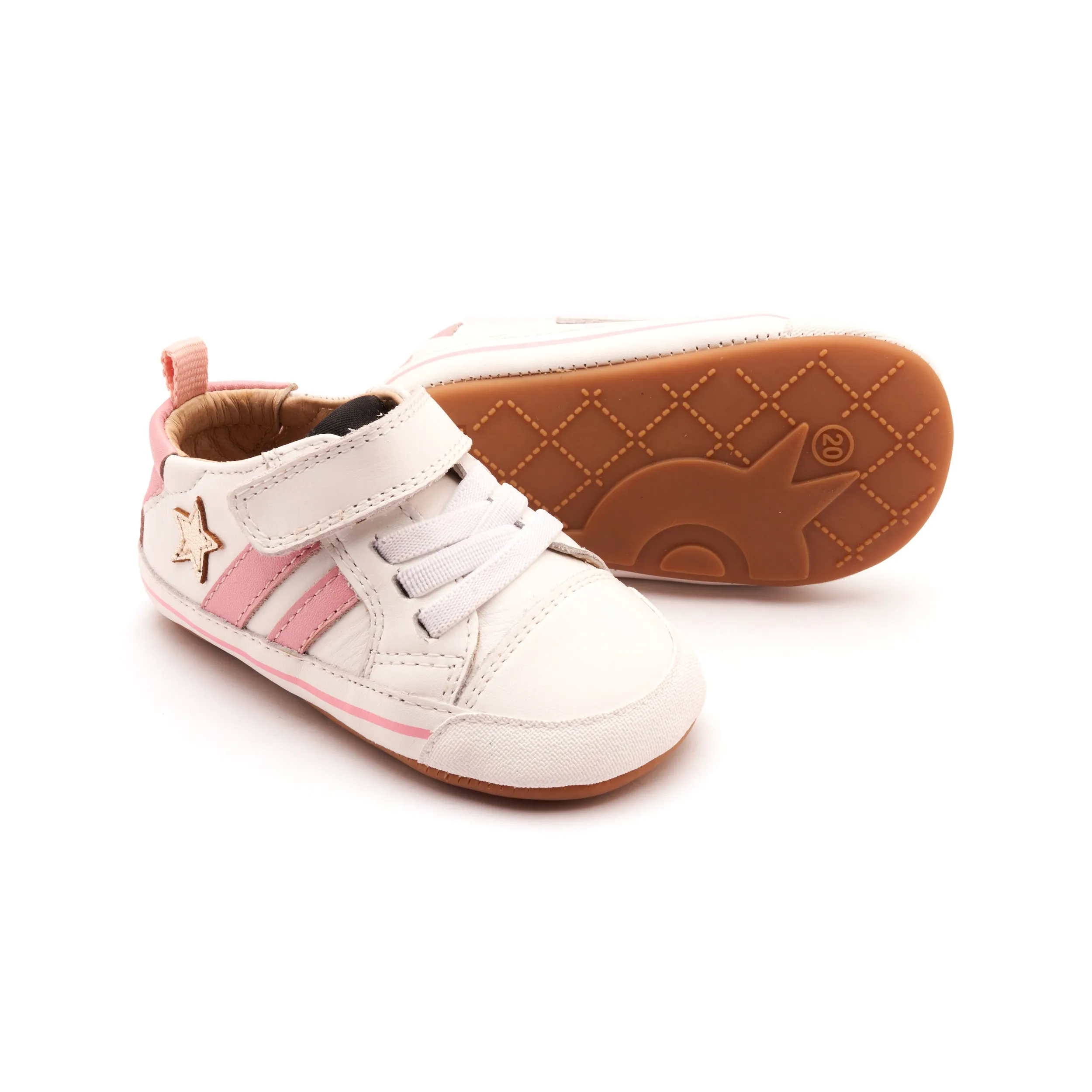 TPU Outsole Old Soles Girl's Wos Baby Casual Shoes - Snow / Gold / Pearlised Pink