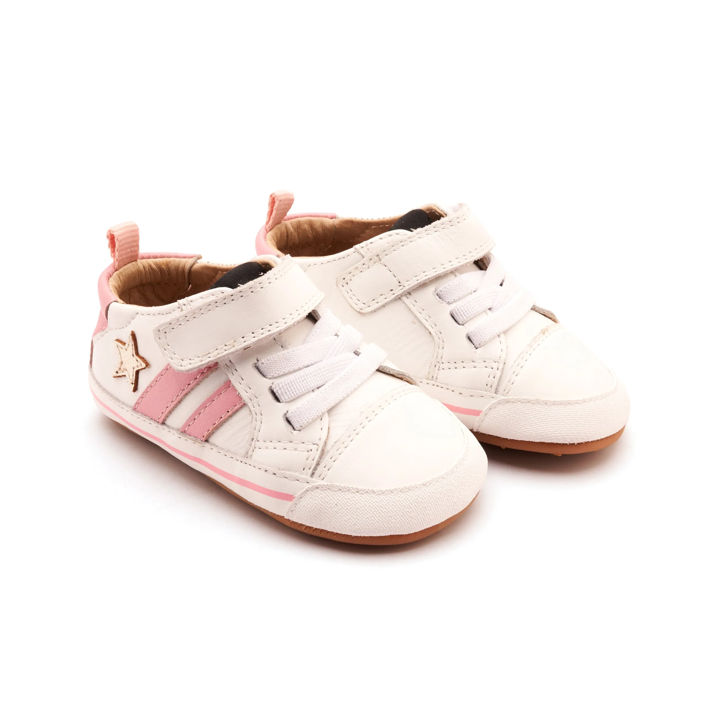 TPU Outsole Old Soles Girl's Wos Baby Casual Shoes - Snow / Gold / Pearlised Pink