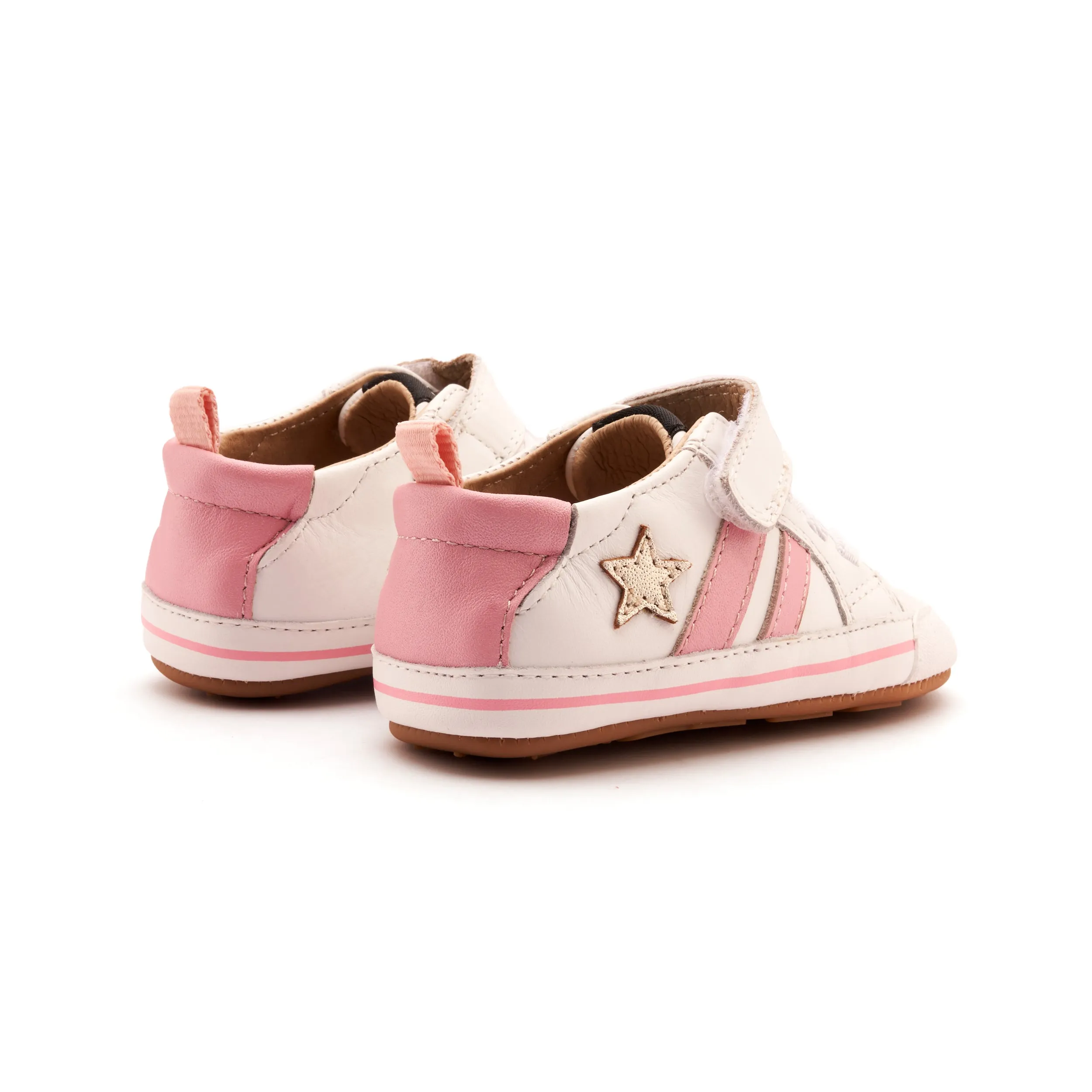 TPU Outsole Old Soles Girl's Wos Baby Casual Shoes - Snow / Gold / Pearlised Pink