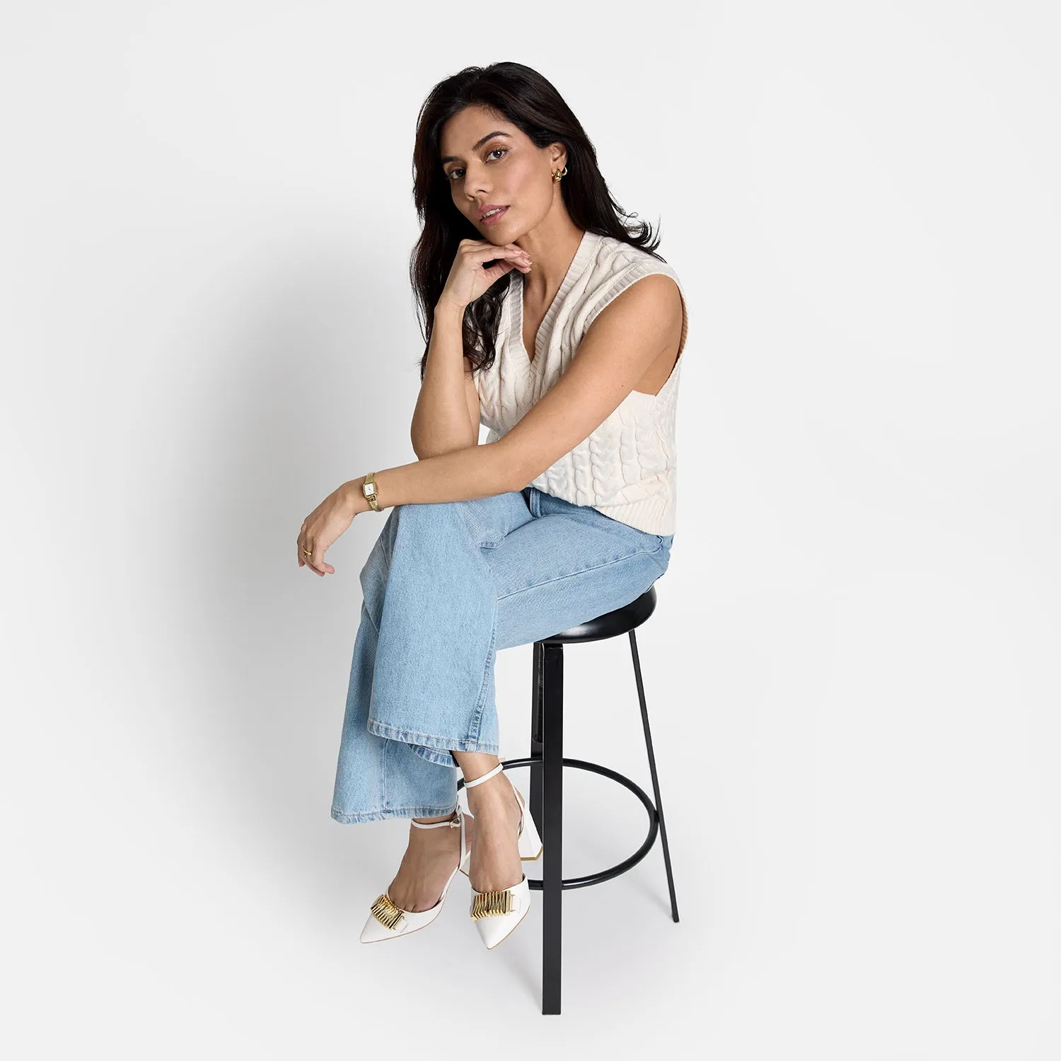 Transparent Wedges Austin Heel Ltd Ed | White Leather