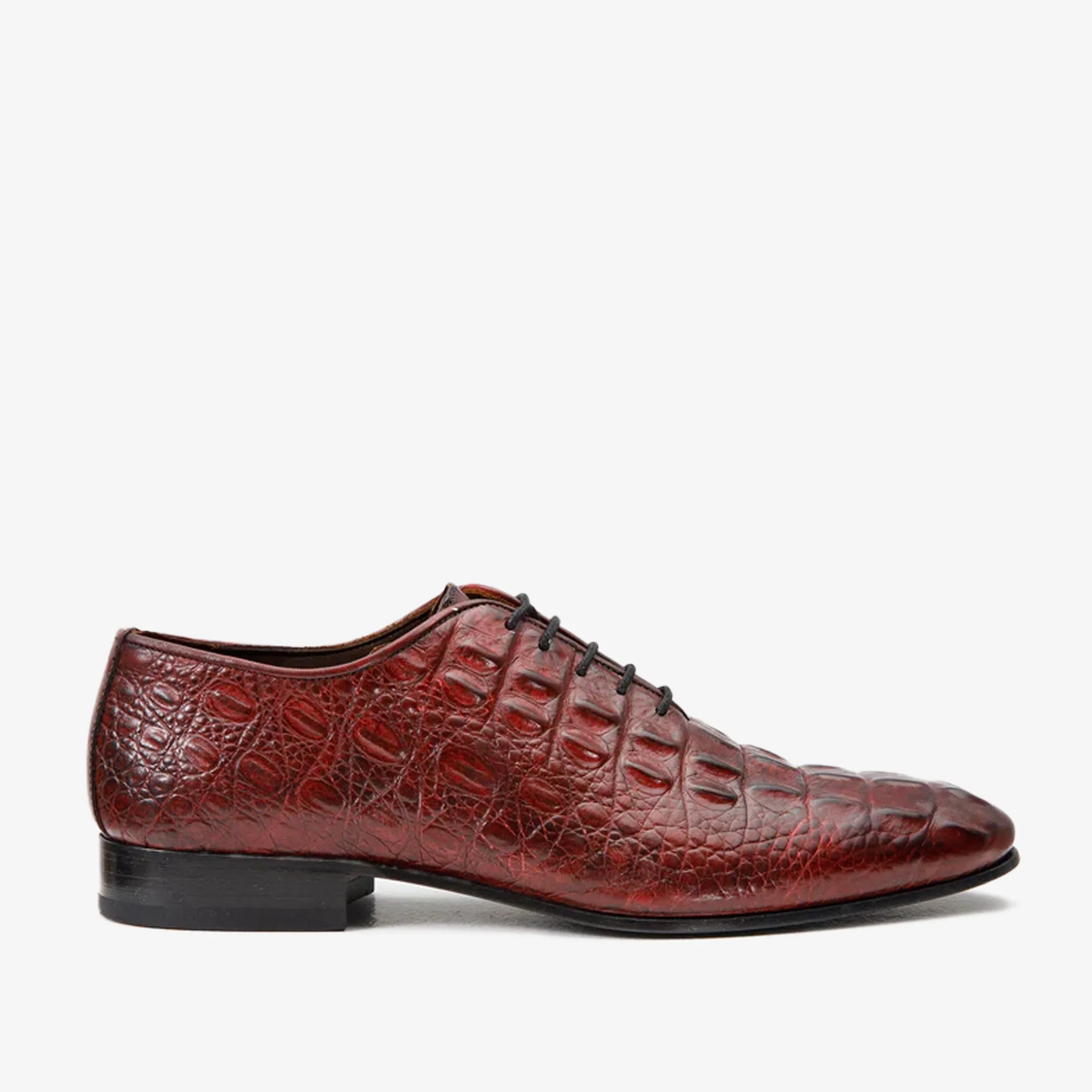 Fitness Vibe The Randor Burgundy Crocodile Leather Oxford Men Shoe