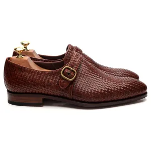 Fashion Essential Breath Mesh '89662' Brown Braided Leather Monk Strap UK 7 - 12