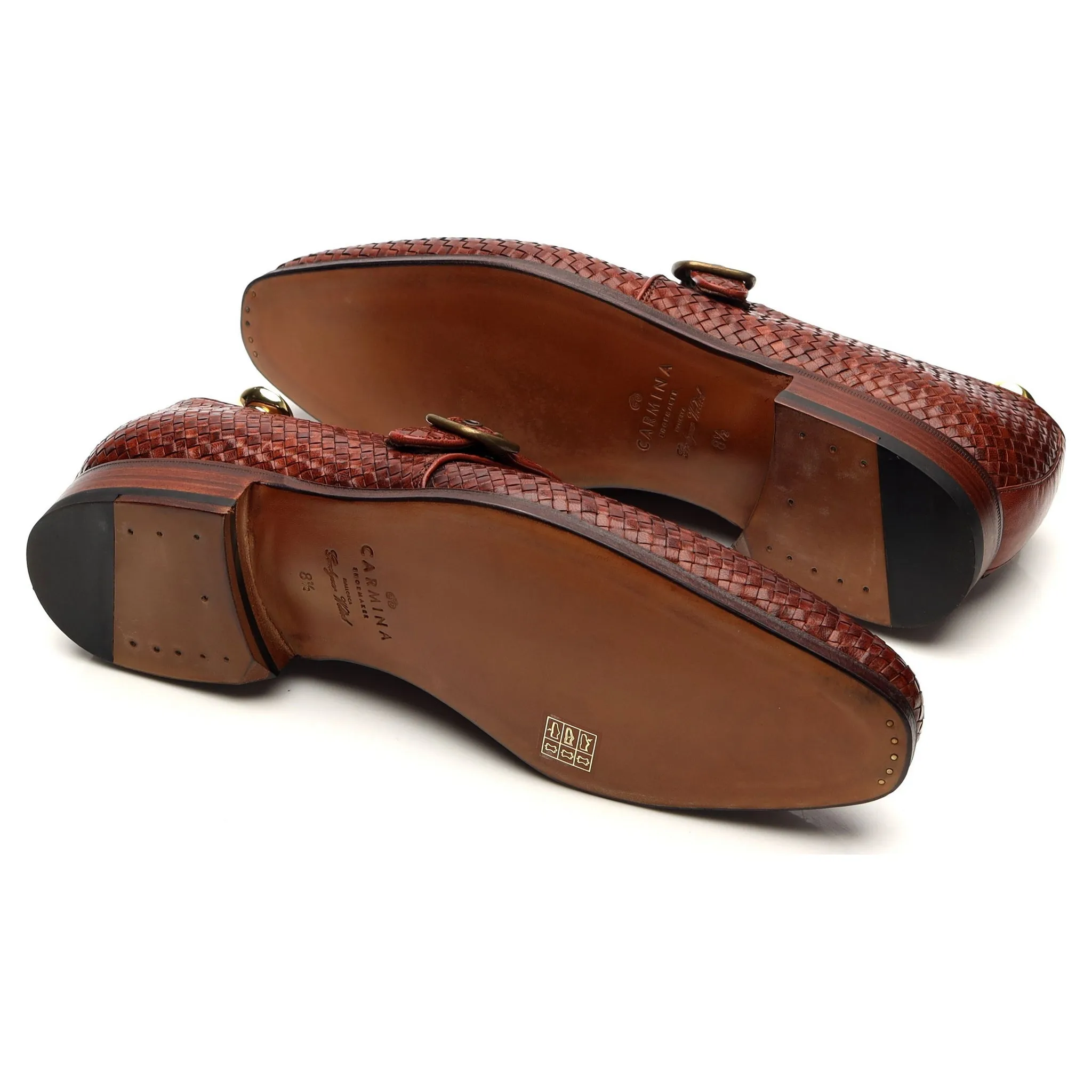 Trendy Design '89662' Brown Braided Leather Monk Strap UK 7 - 12